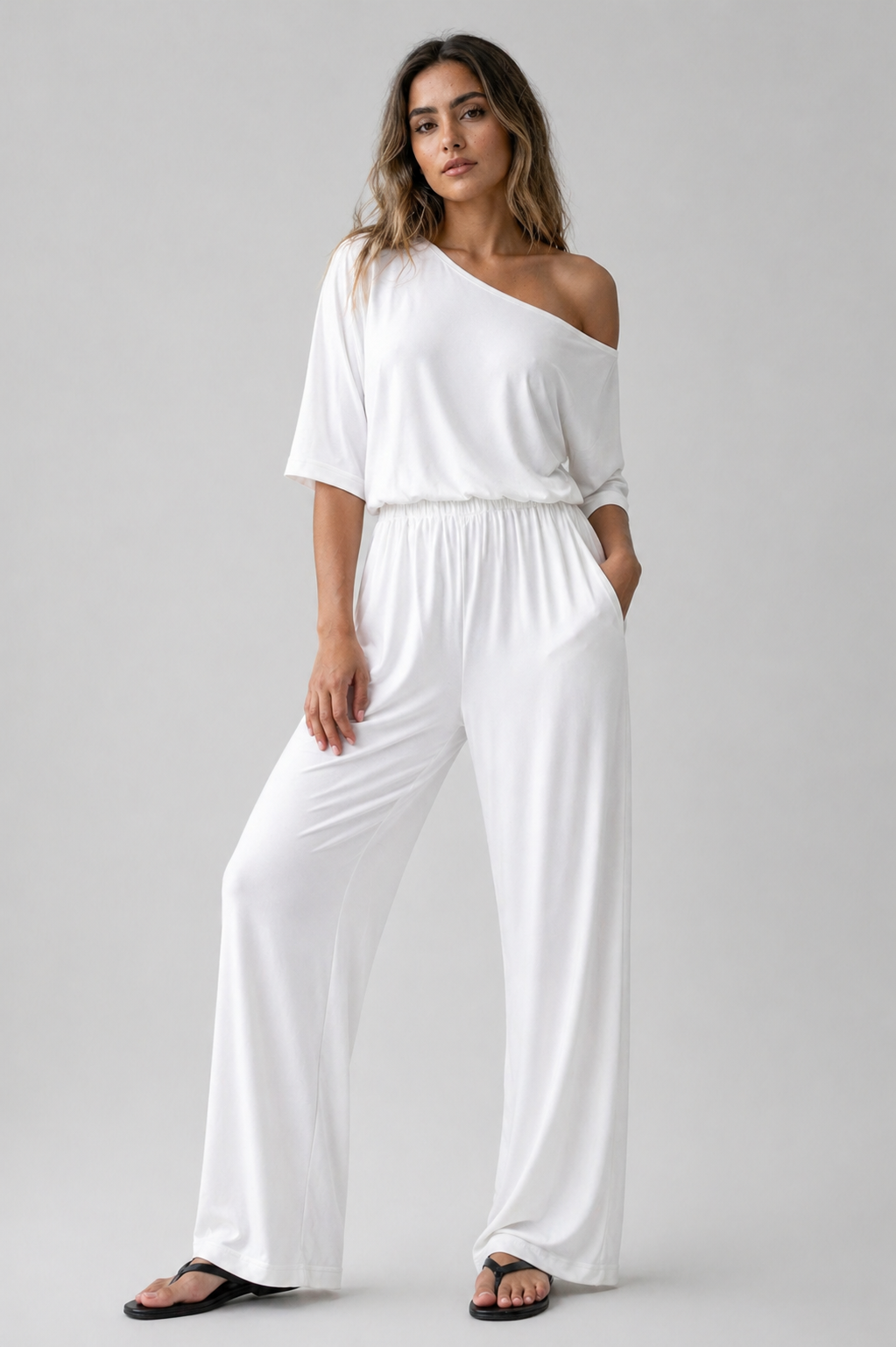 Lydia | Damen-Chic Frühlings-Jumpsuit mit einer einseitigen Schulter - - Jumpsuit - Concept Fashionlab
