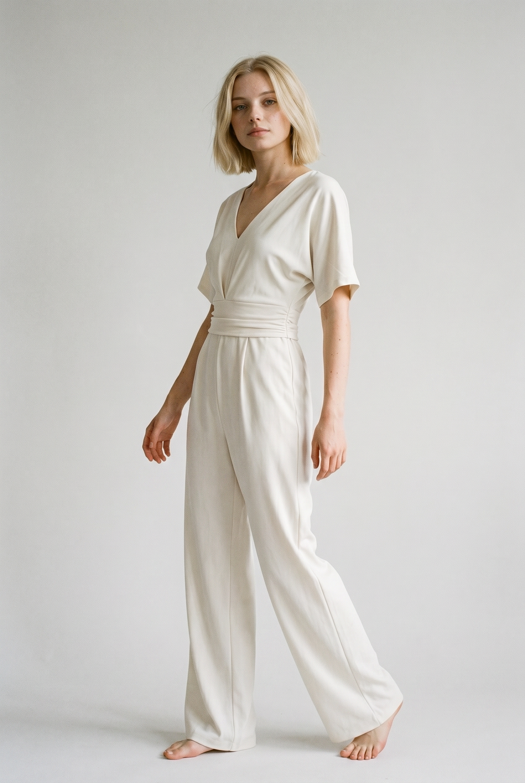 Lena - Eleganter V-Ausschnitt-Jumpsuit - - Jumpsuit - Concept Fashionlab Boutique