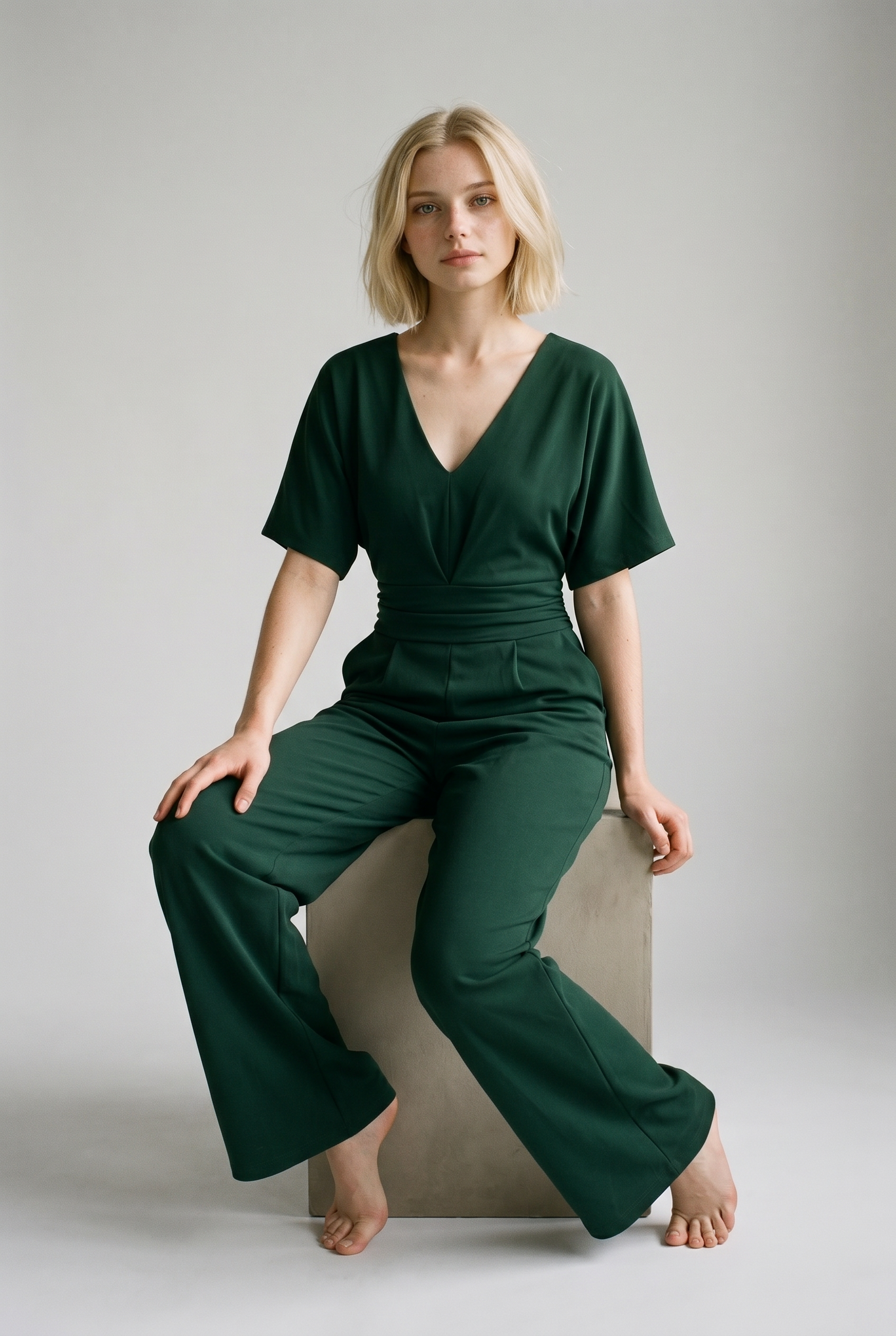 Lena - Eleganter V-Ausschnitt-Jumpsuit - - Jumpsuit - Concept Fashionlab Boutique