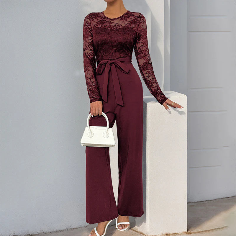 Jumpsuit der zeitlosen Eleganz Damen - Rot - Jumpsuit - Concept Fashionlab