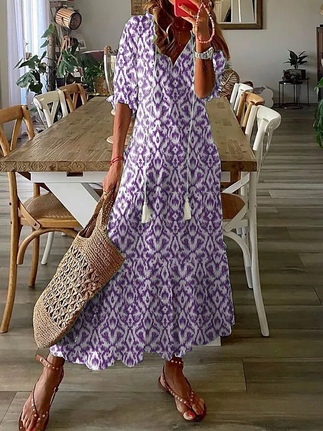 Beatrice - Boho-Kleid - Lila - - Cow Clothing