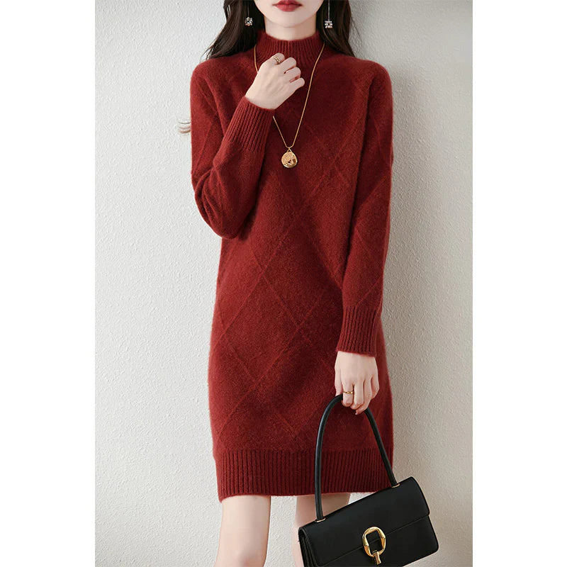 Damen Elegantes Winterkleid - Rot - Damen > Kleider - Concept Fashionlab