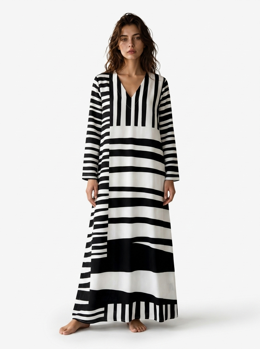 Raffiniertes geometrisches Kleid für einen modernen, eleganten Look Damen - Geometric - Dress - Concept Fashionlab