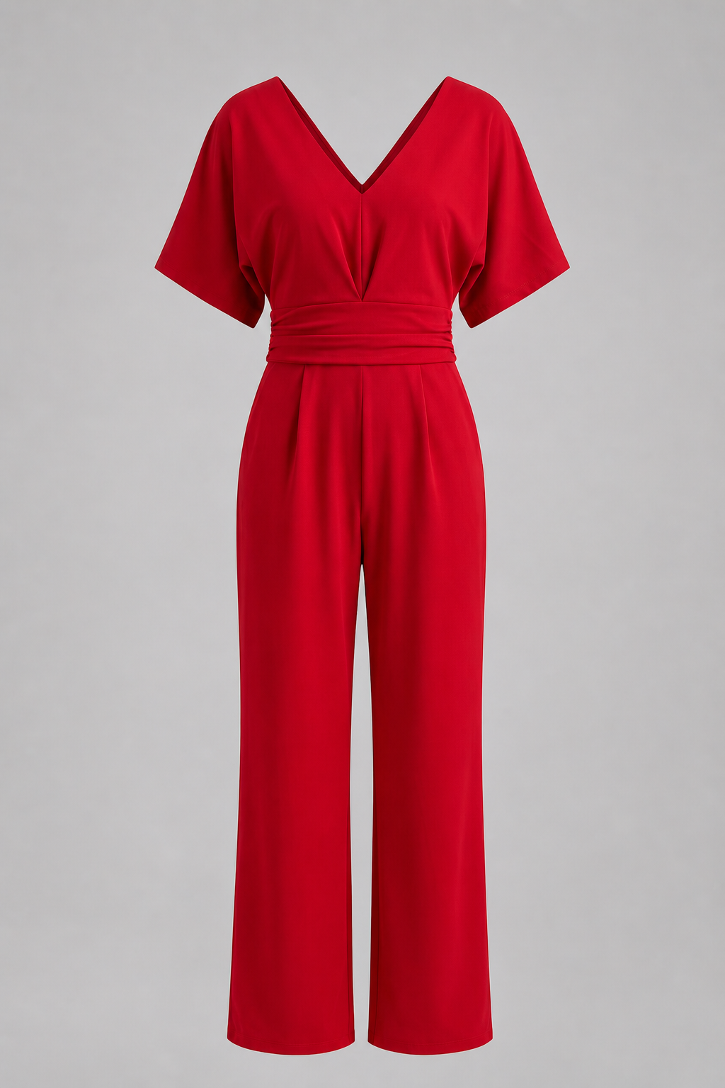 Lena - Eleganter V-Ausschnitt-Jumpsuit - Rot - Jumpsuit - Concept Fashionlab Boutique