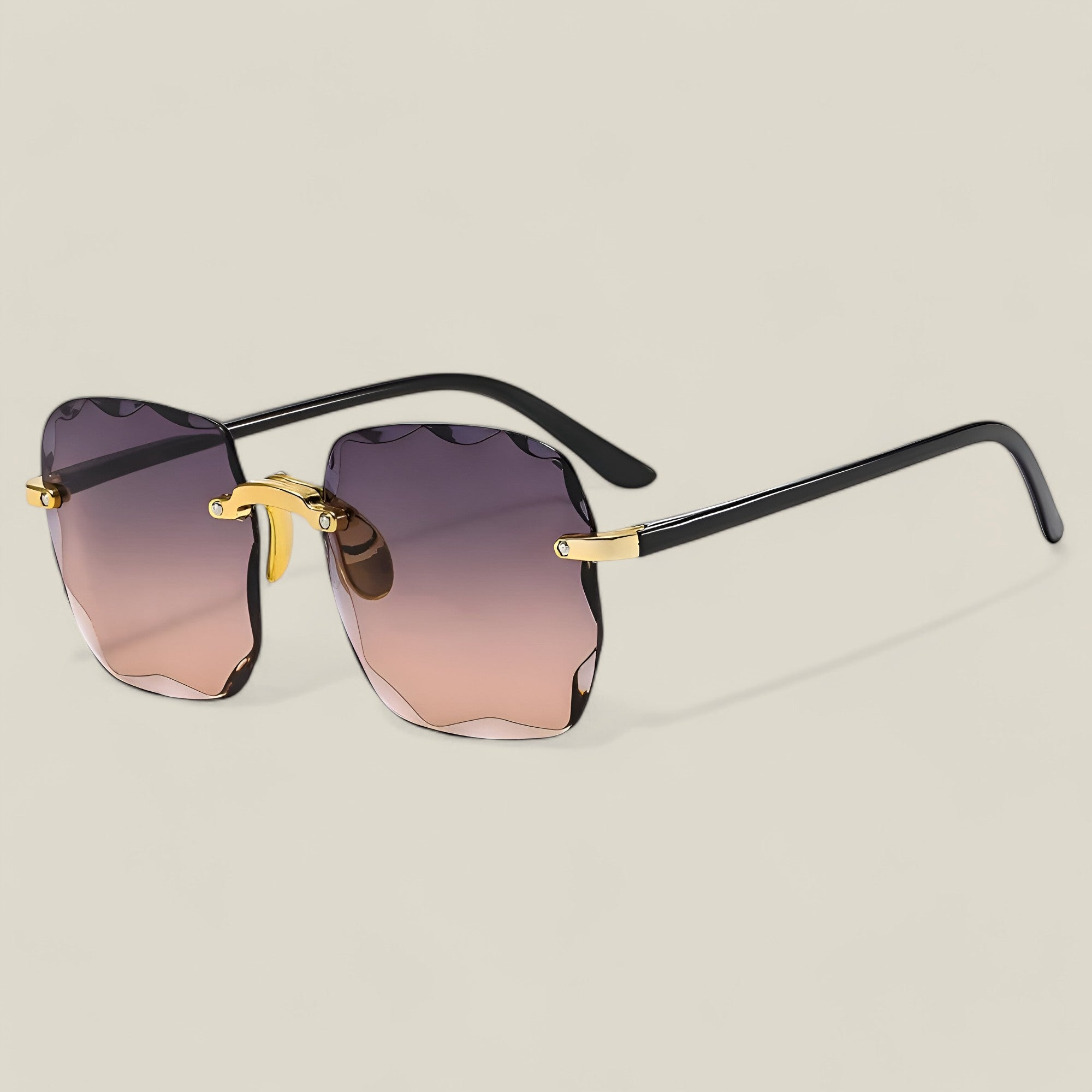 Kamila | Elegante rahmenlose Sonnenbrille mit UV-Schutz - Grau-Tee - - Concept Fashionlab