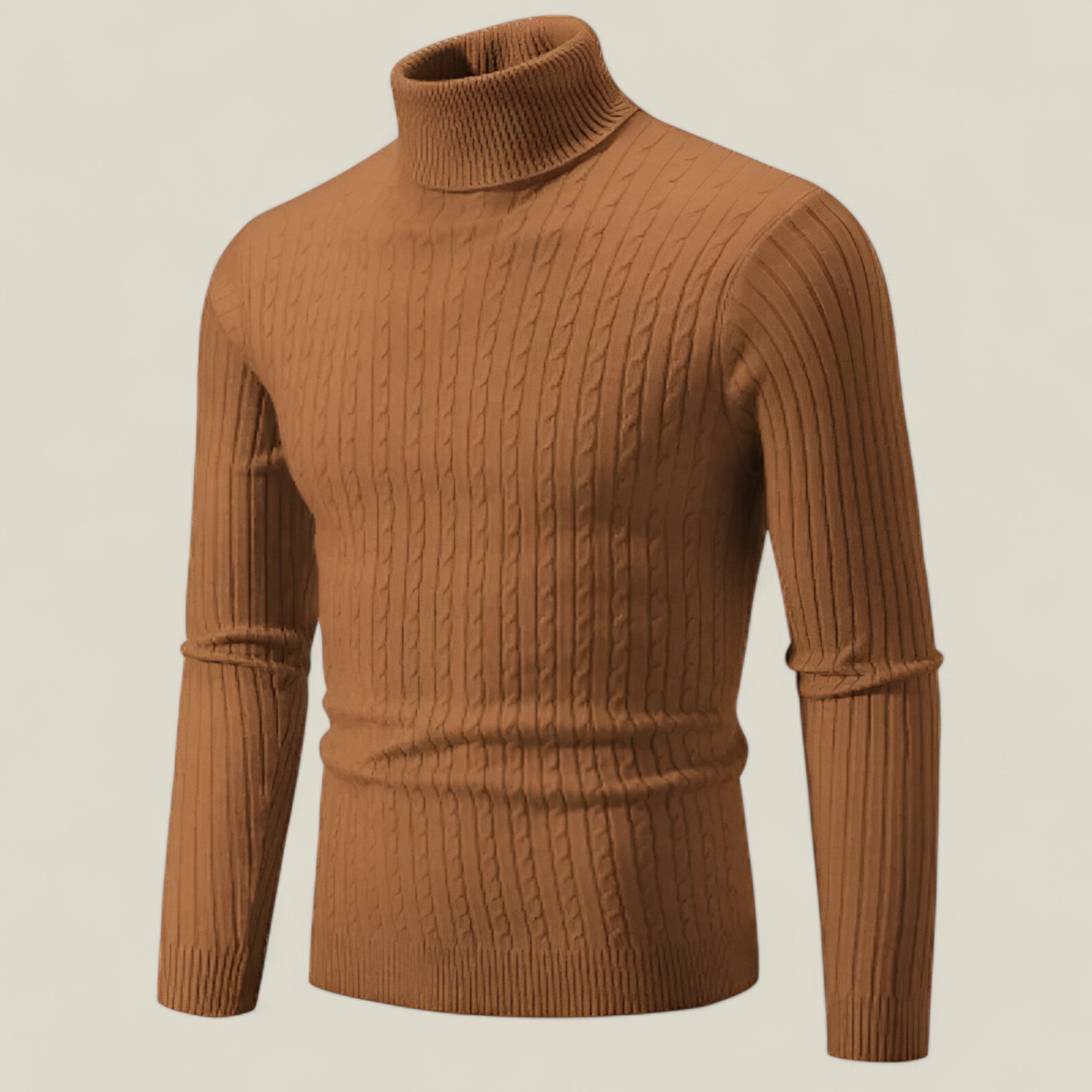 Hex | Rollkragenpullover für Herren – Lässige Wärme für die Außenbereiche im Winter - Braun - - Concept Fashionlab