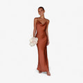 Damen Langes Seidenkleid