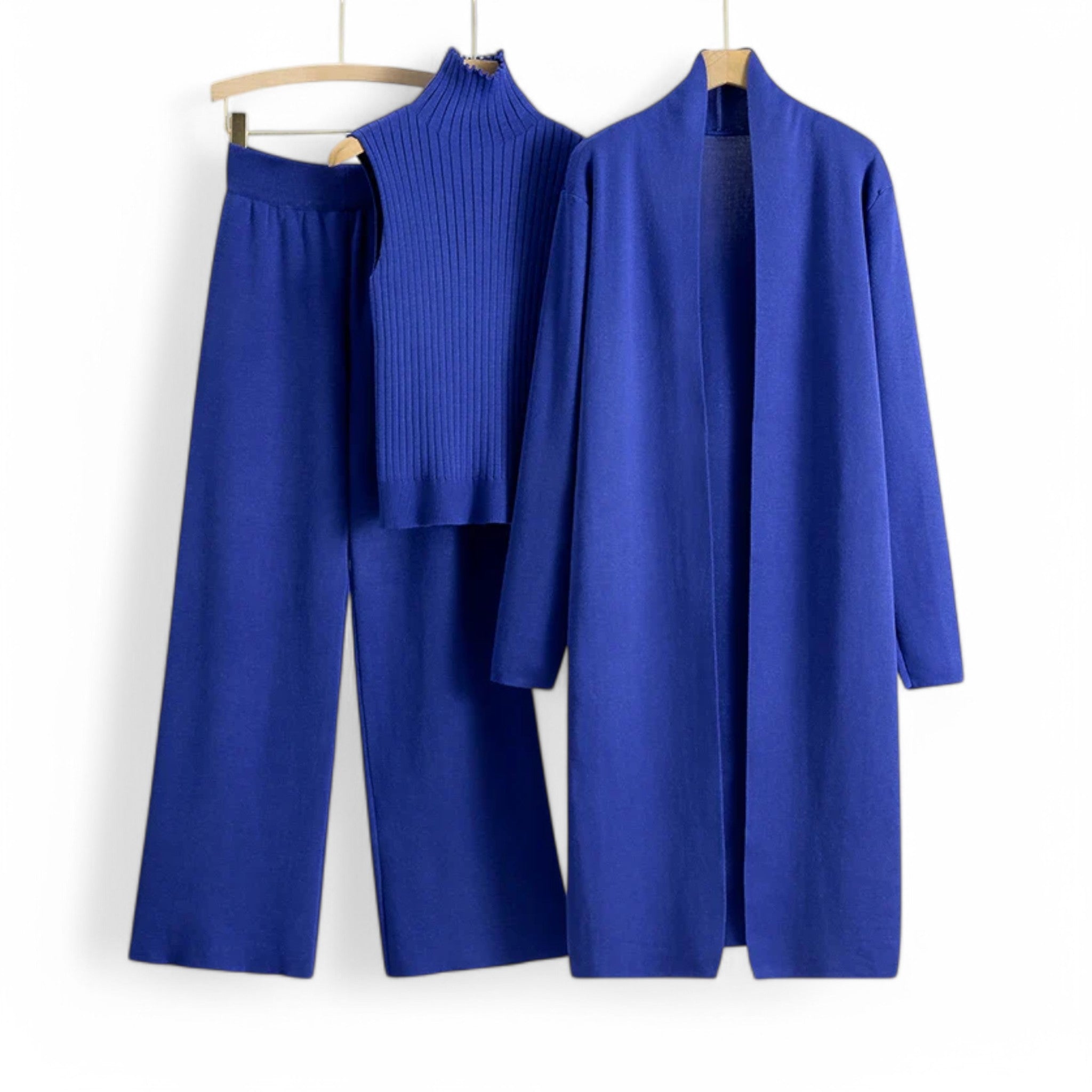 Ivy I Vintage Strickset 3-teilig - Blau Einheitsgröße - Loungewear Set - Concept Odense