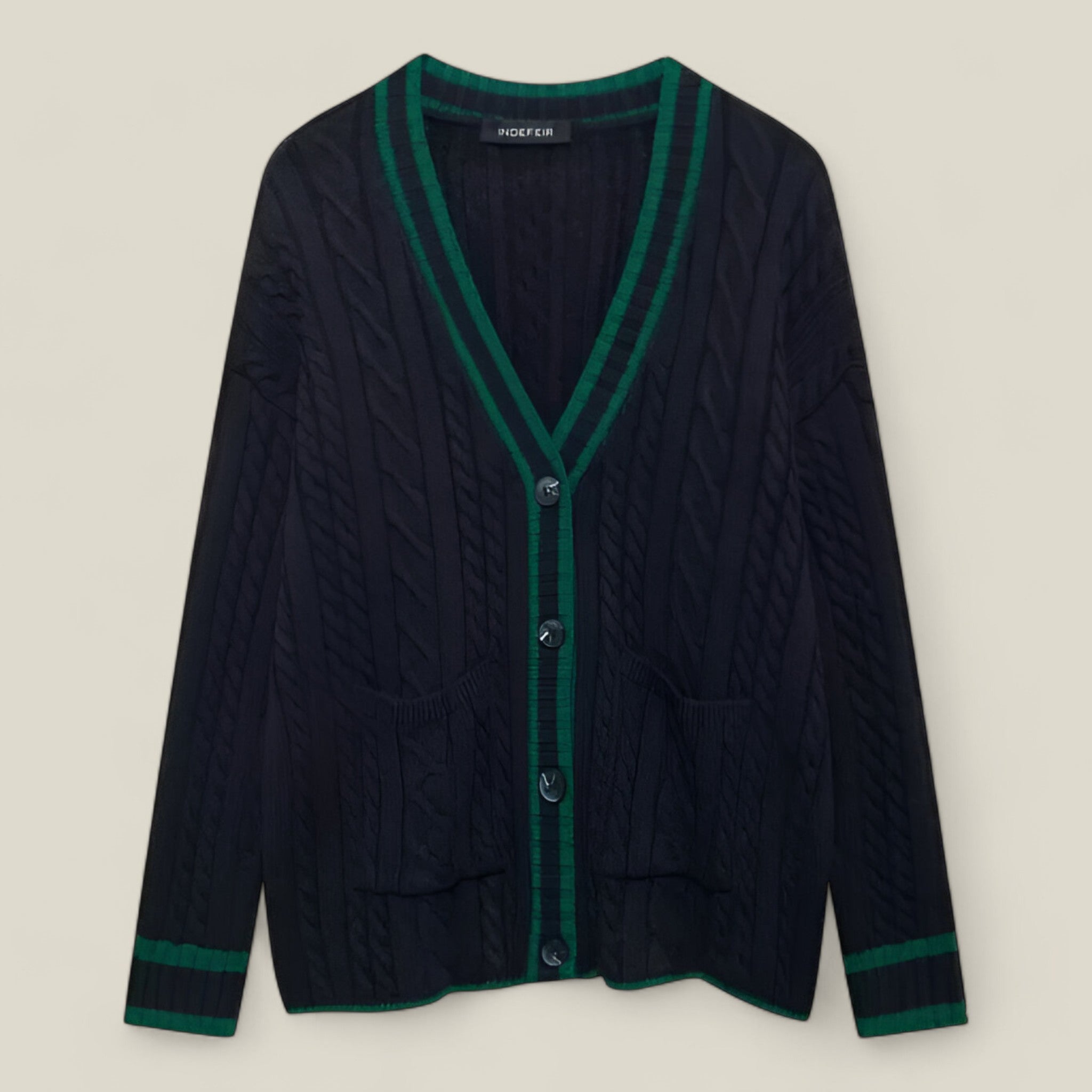 Elise | Übergroßer Strickcardigan für Frauen – Herbstlicher Komfort - Schwarz L - - Concept Fashionlab