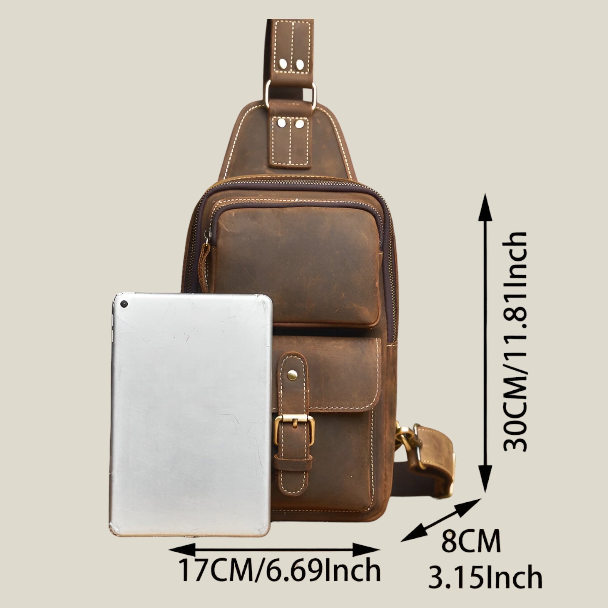 Arthur | Brusttasche - Vintage-Stil - - - Concept Fashionlab