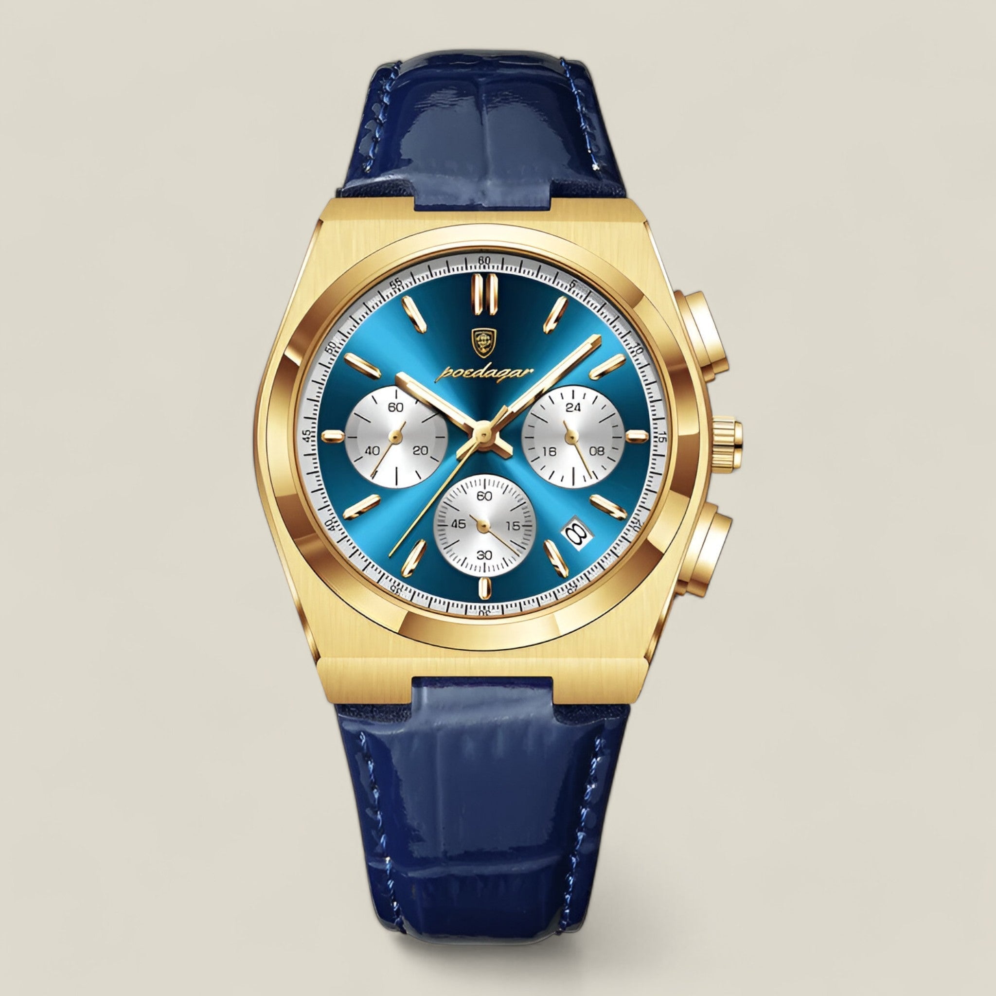 Hovan | Elegante Herrenuhr - Blau Gold - - Concept Fashionlab