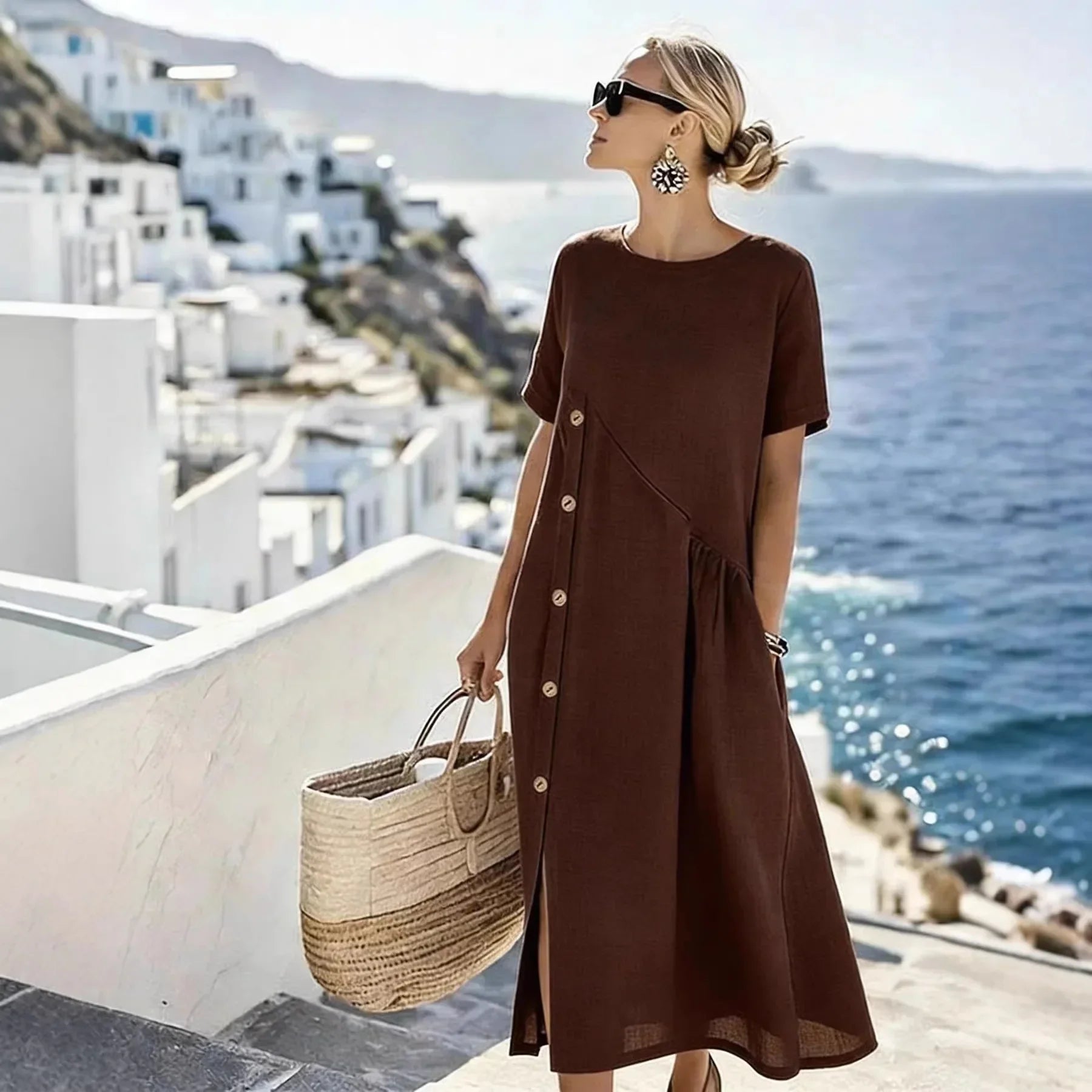 Talia | Midikleid - Kaffee (Fast weg⚠️) - - Cow Clothing