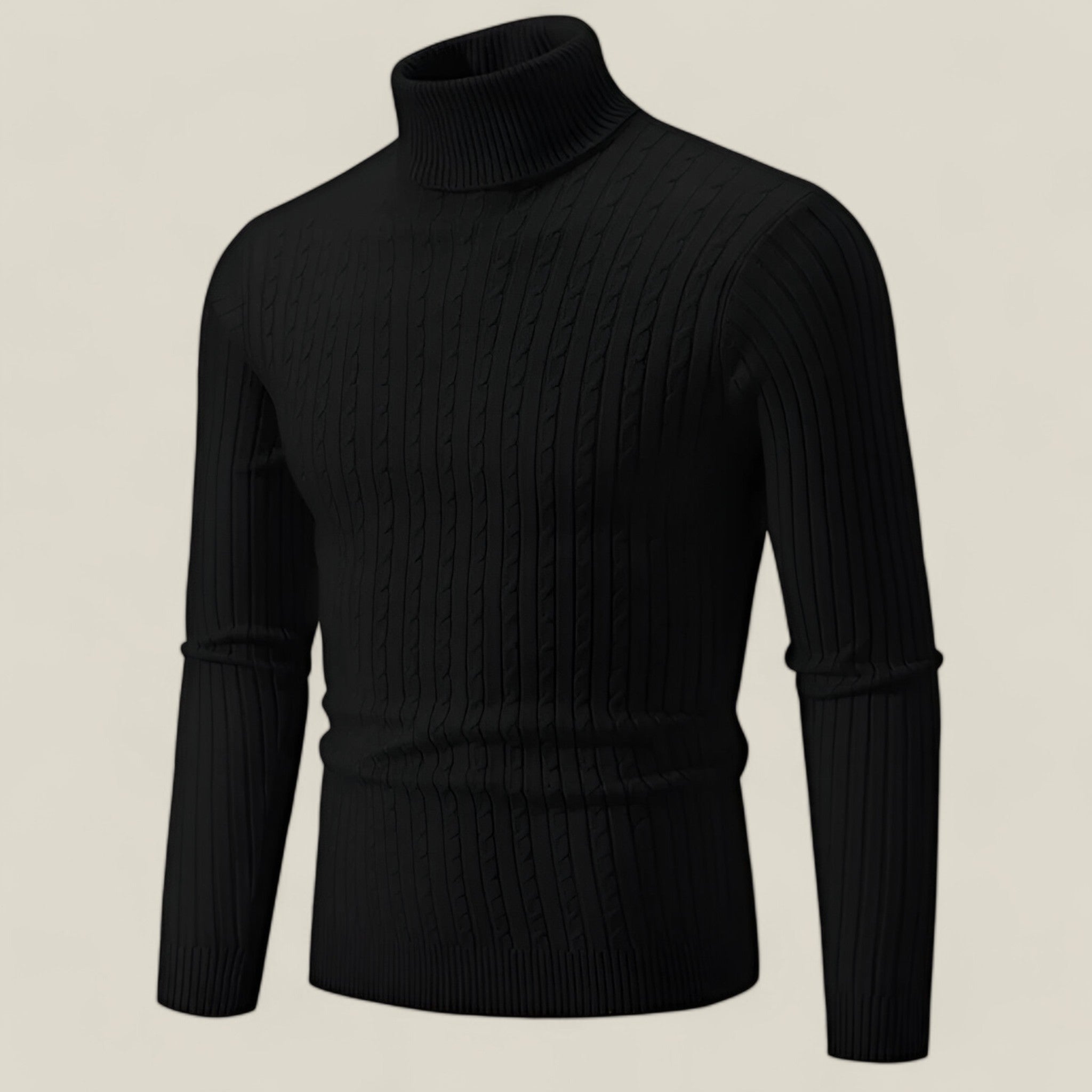 Hex | Rollkragenpullover für Herren – Lässige Wärme für die Außenbereiche im Winter - Schwarz - - Concept Fashionlab