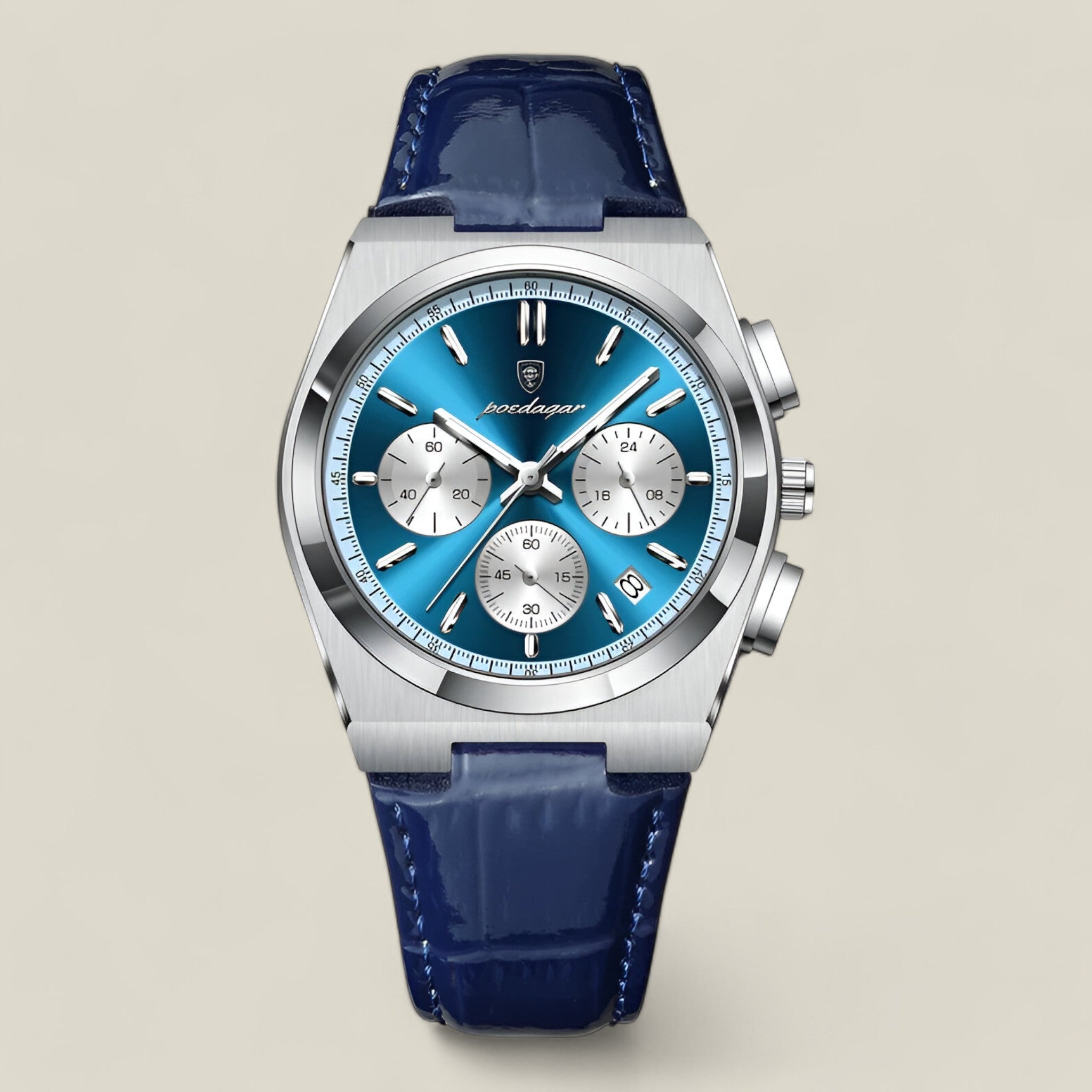 Hovan | Elegante Herrenuhr - Blau Silber - - Concept Fashionlab