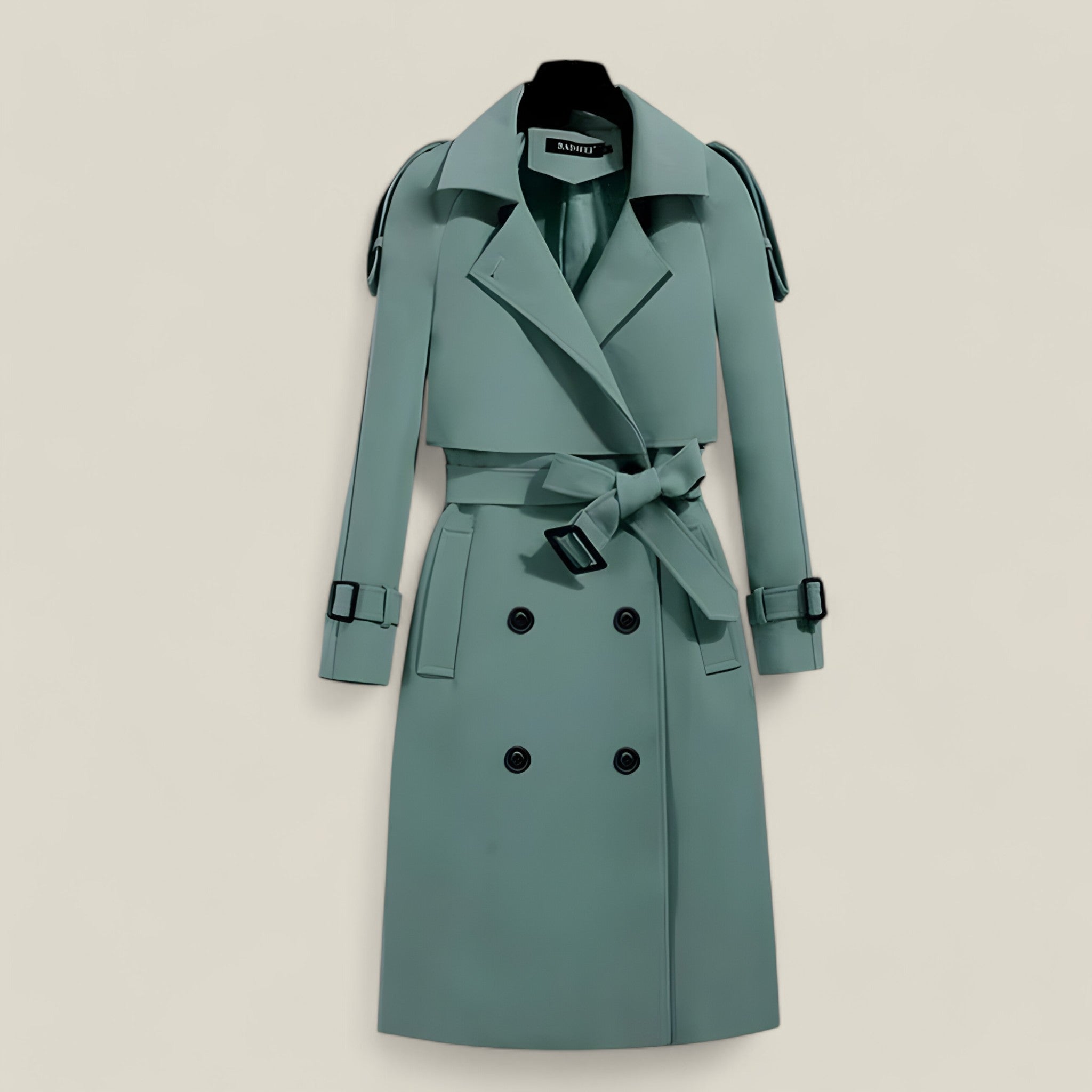 Freya | Herbst-Trenchcoat mit Gürtel – Eleganter langer Stil für Damen - Grün - - Concept Fashionlab