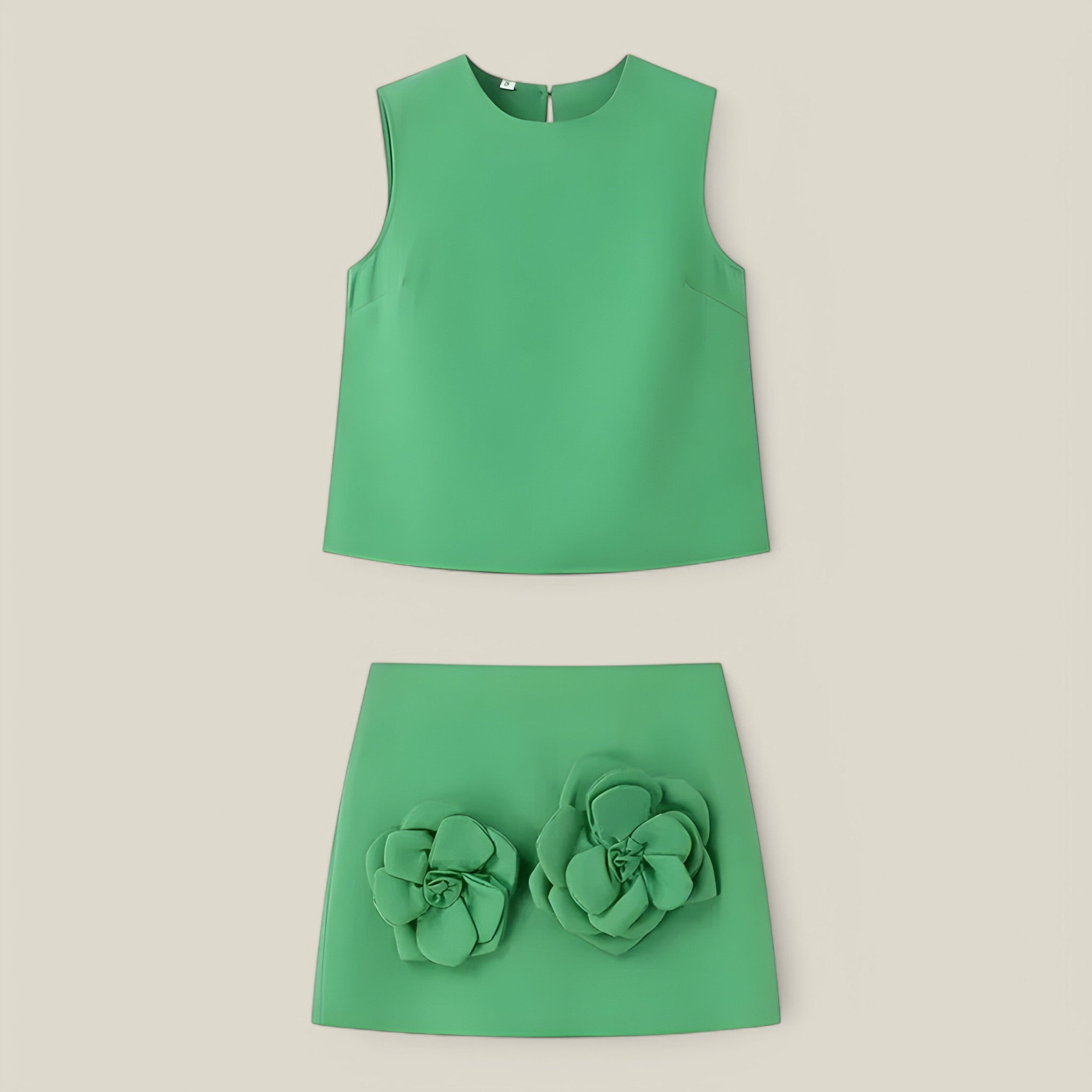 Briella | Vert Blumenmuster Rock Set