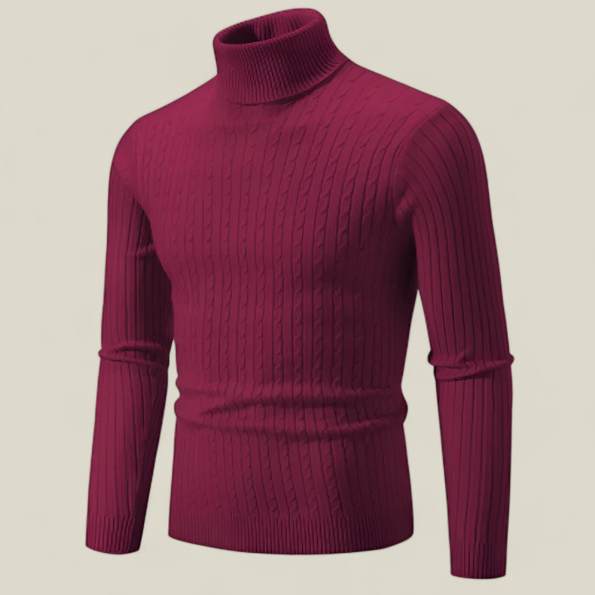 Hex | Rollkragenpullover für Herren – Lässige Wärme für die Außenbereiche im Winter - Rot - - Concept Fashionlab