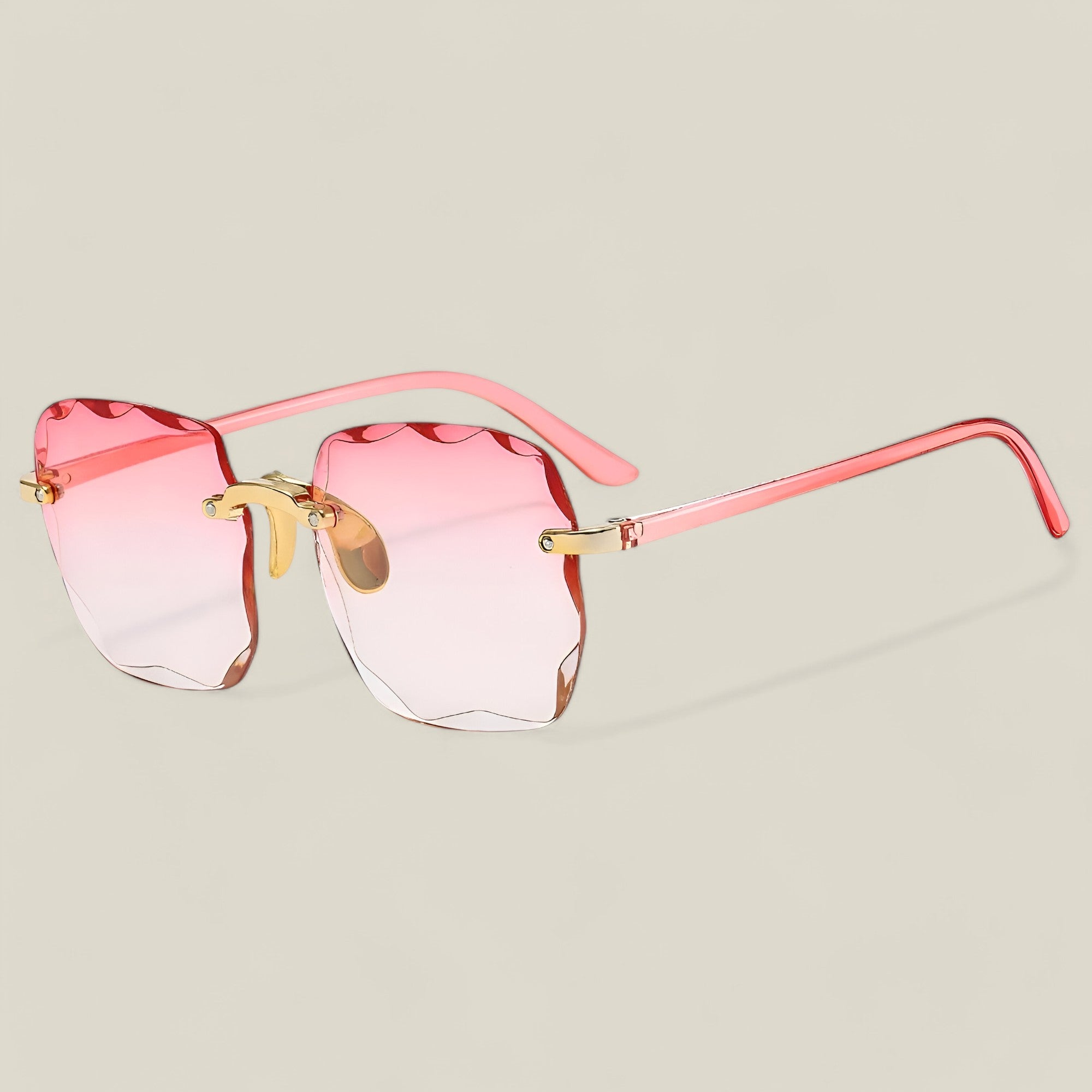 Kamila | Elegante rahmenlose Sonnenbrille mit UV-Schutz - Rosa - - Concept Fashionlab