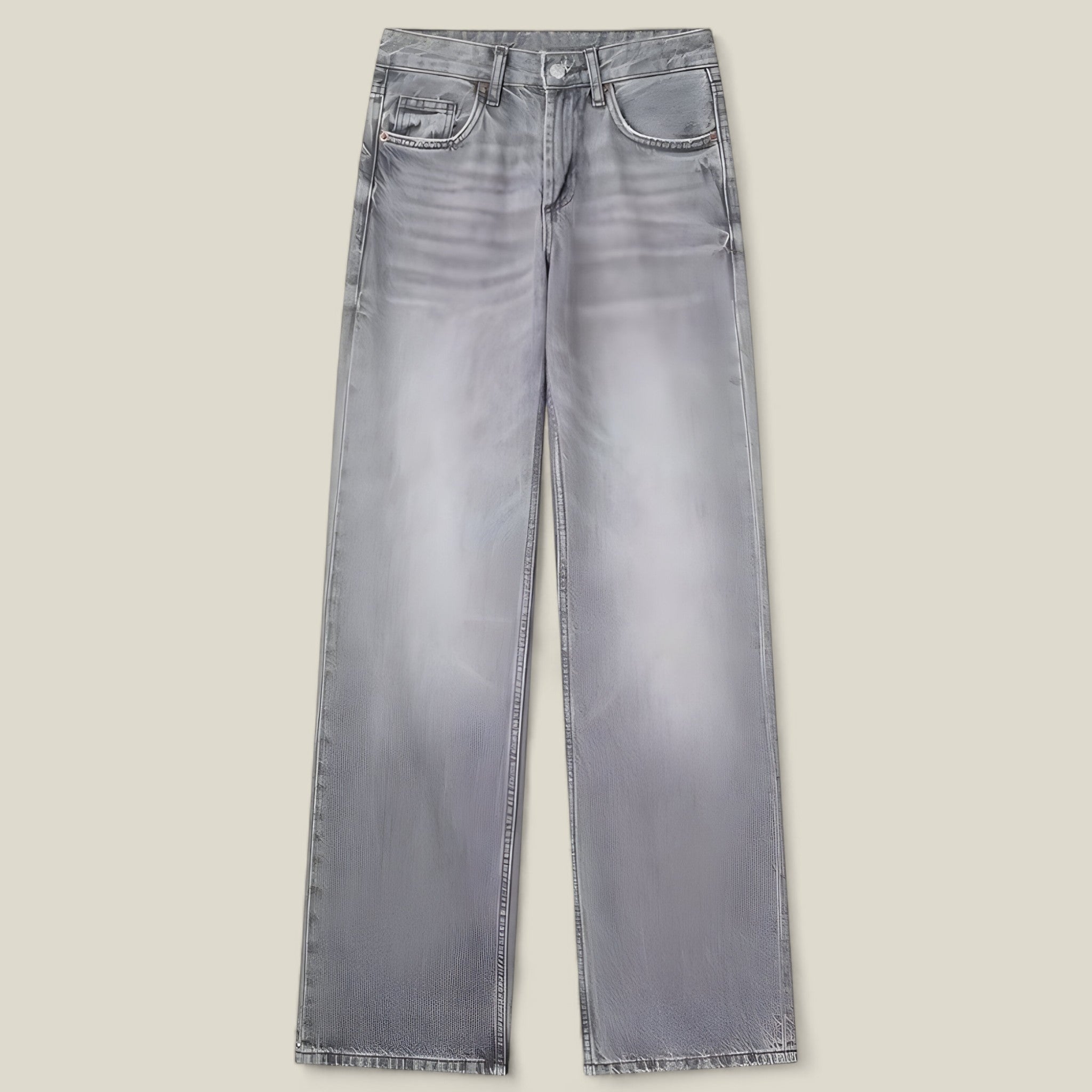 Zixuan | Damen Jeans aus Denim - Baggy Streetwear - Gris - - Concept Fashionlab