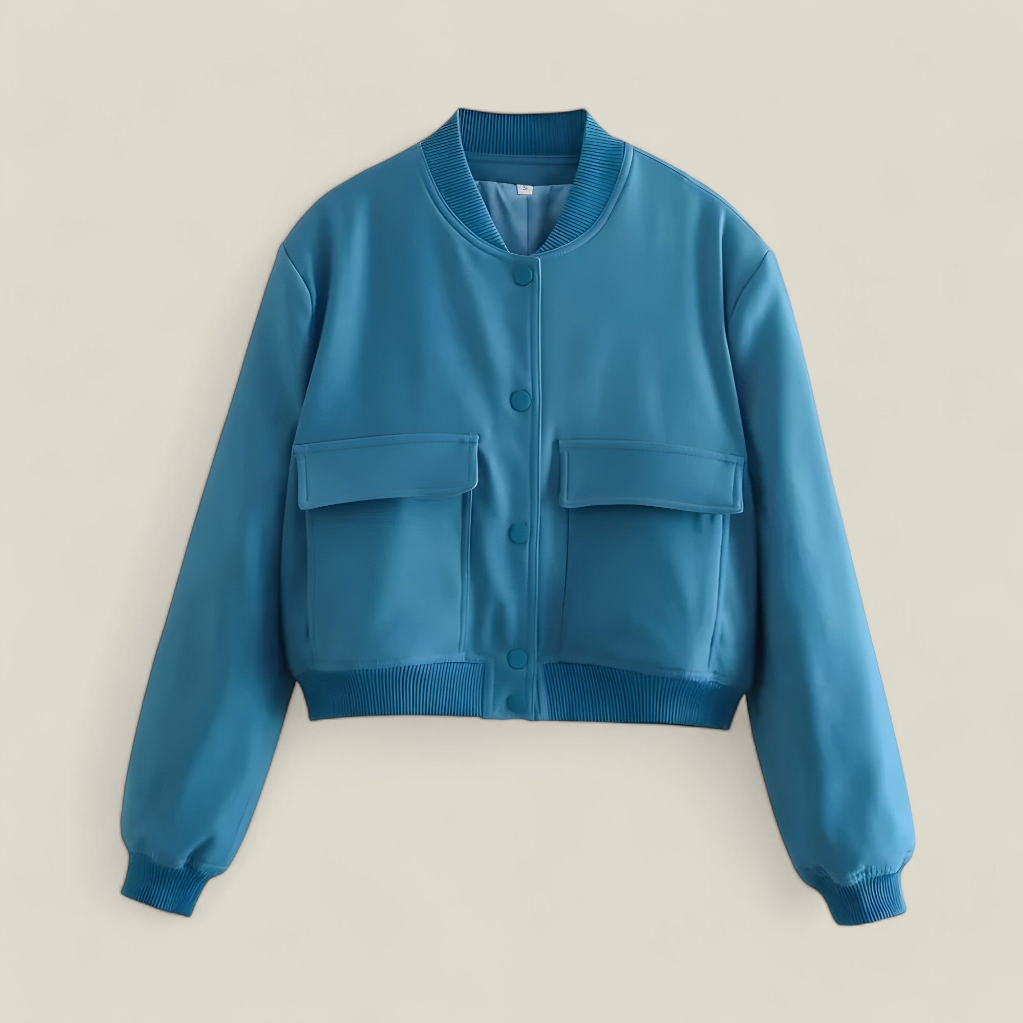 Skyler | Damen Bomber-Fliegerjacke – Crop Herbst/Winter - Blau - - Concept Fashionlab