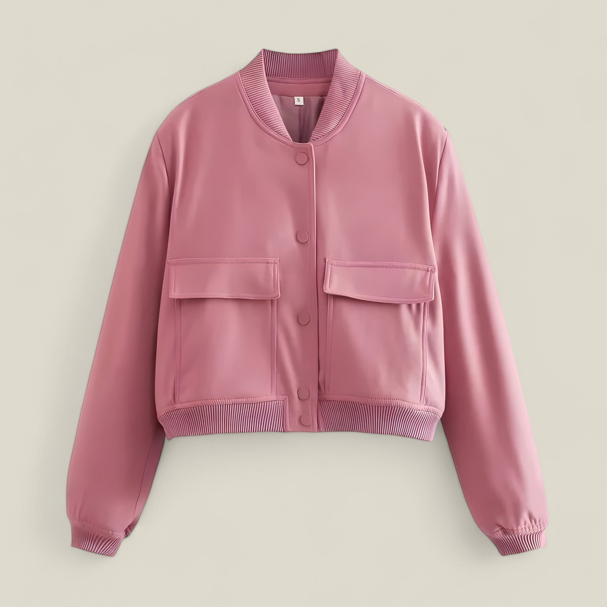 Skyler | Damen Bomber-Fliegerjacke – Crop Herbst/Winter - Rosa - - Concept Fashionlab