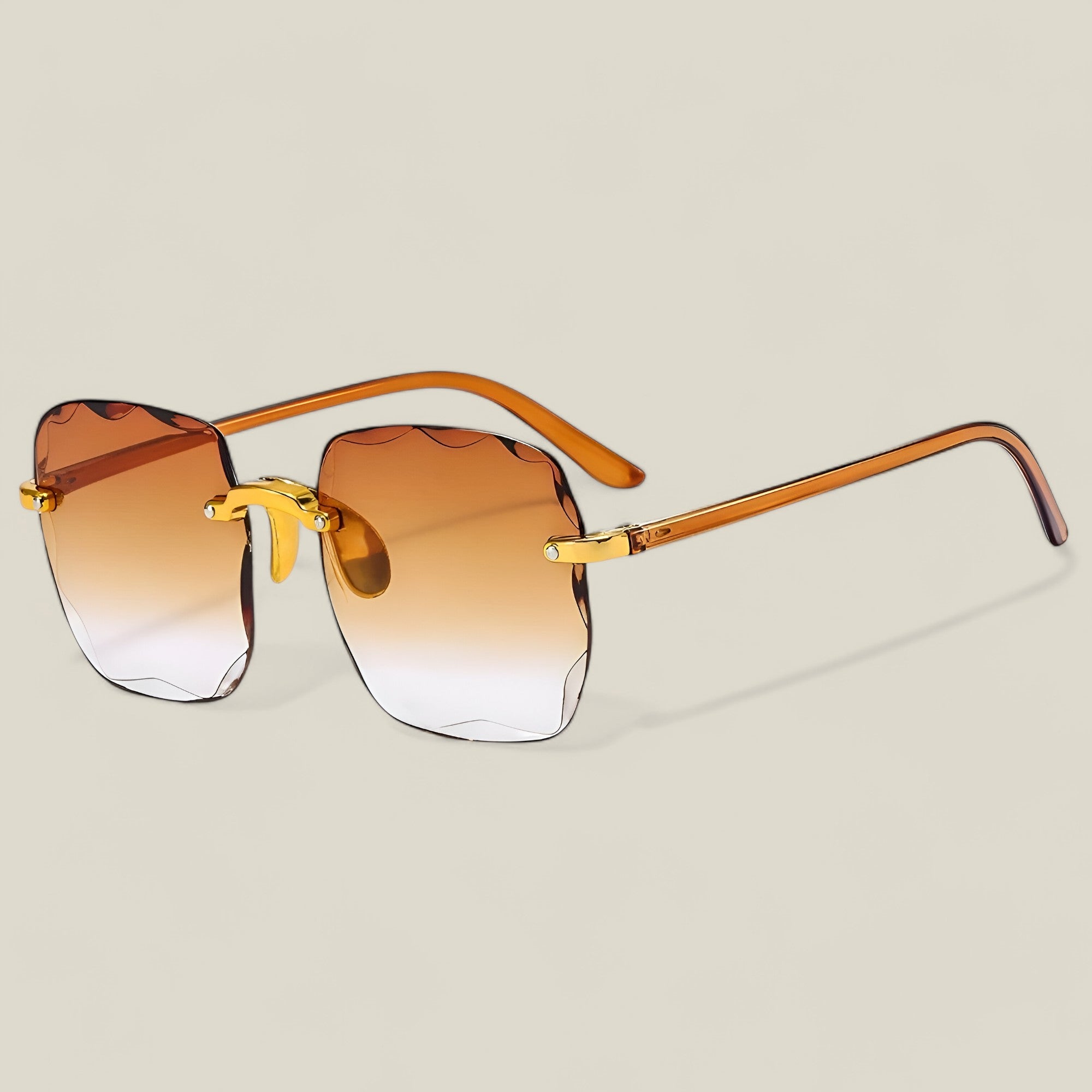 Kamila | Elegante rahmenlose Sonnenbrille mit UV-Schutz - Tee - - Concept Fashionlab