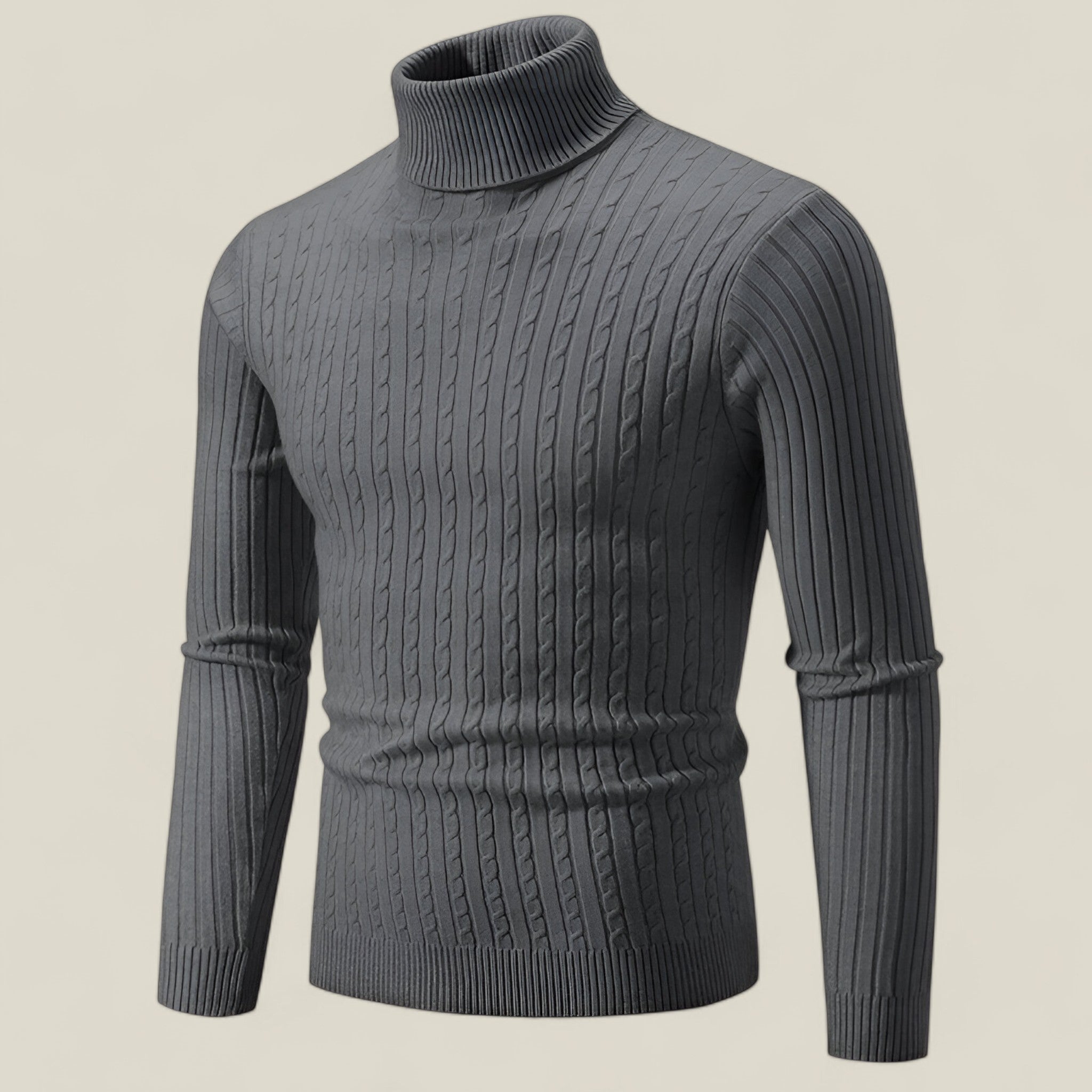 Hex | Rollkragenpullover für Herren – Lässige Wärme für die Außenbereiche im Winter - Dunkelgrau - - Concept Fashionlab