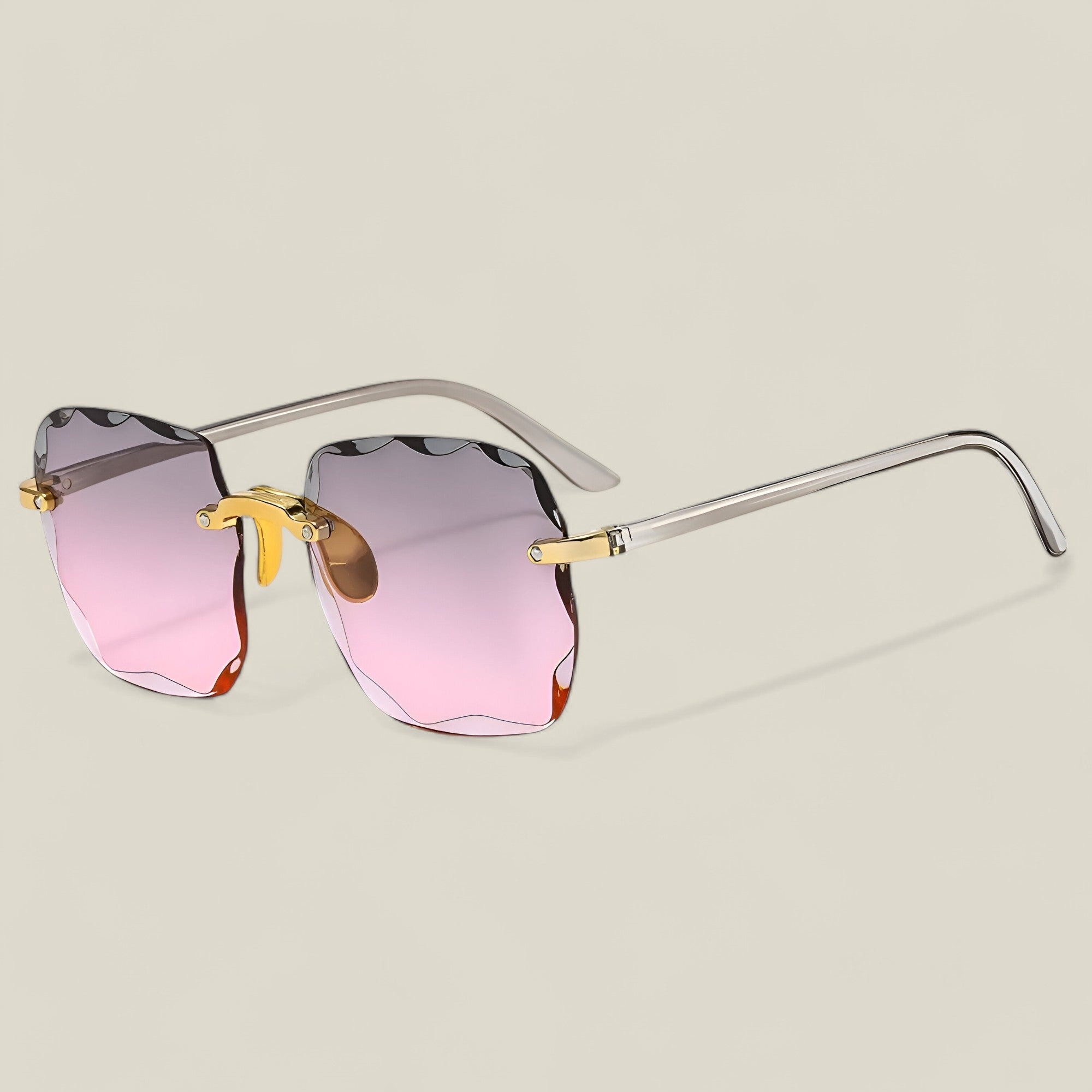 Kamila | Elegante rahmenlose Sonnenbrille mit UV-Schutz - Grau-Beere - - Concept Fashionlab