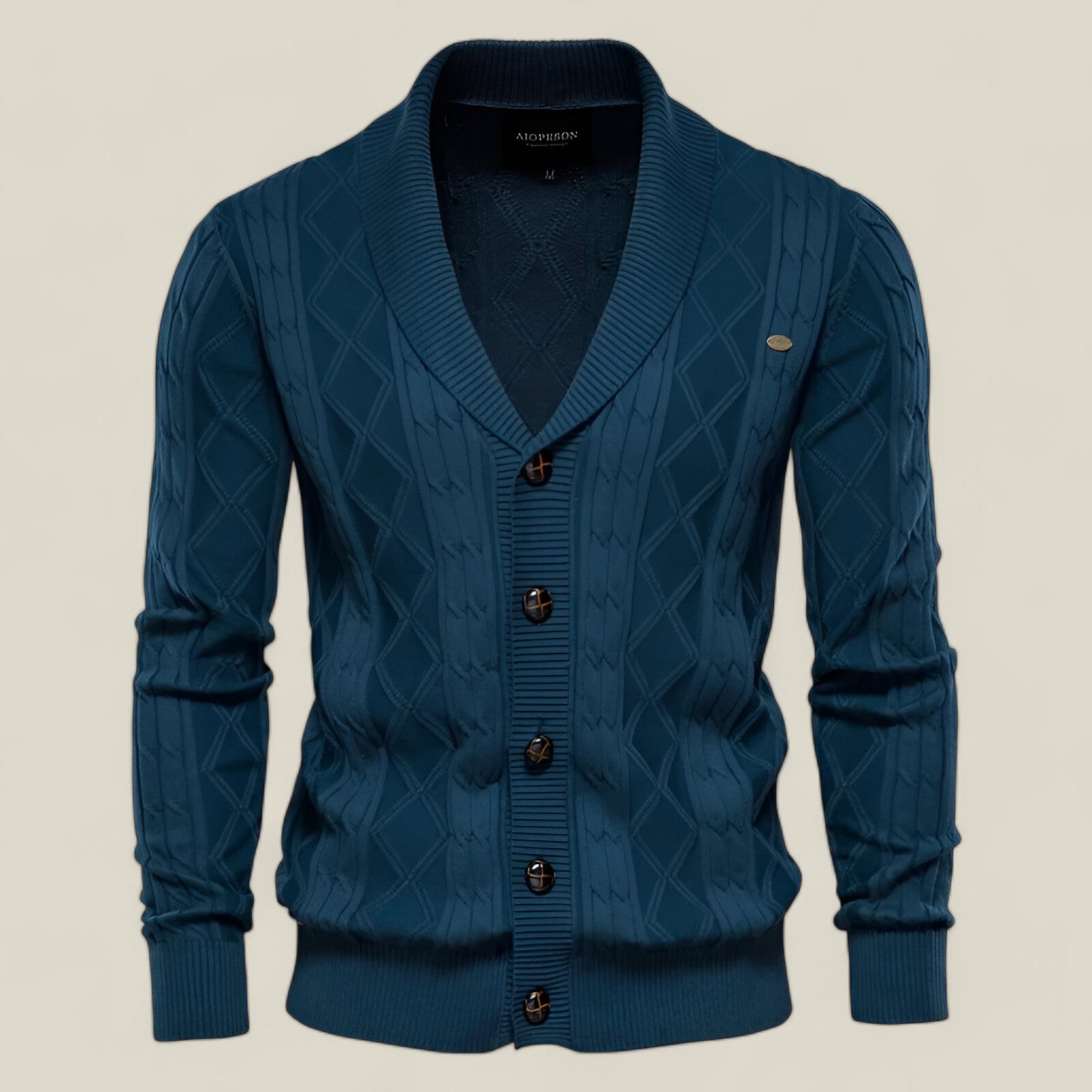 Liam | Argyle-Weste für Herren aus Baumwolle – Elegante Wintermode - Marineblau - - Concept Fashionlab