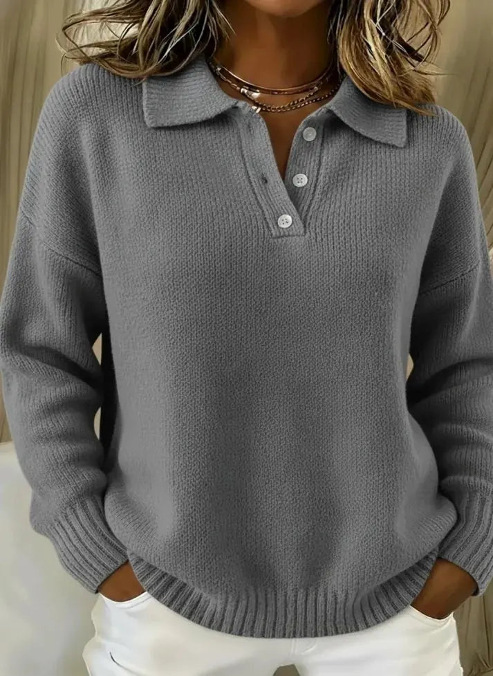 Duna – Strickpullover - Dunkelgrau - - Cow Clothing