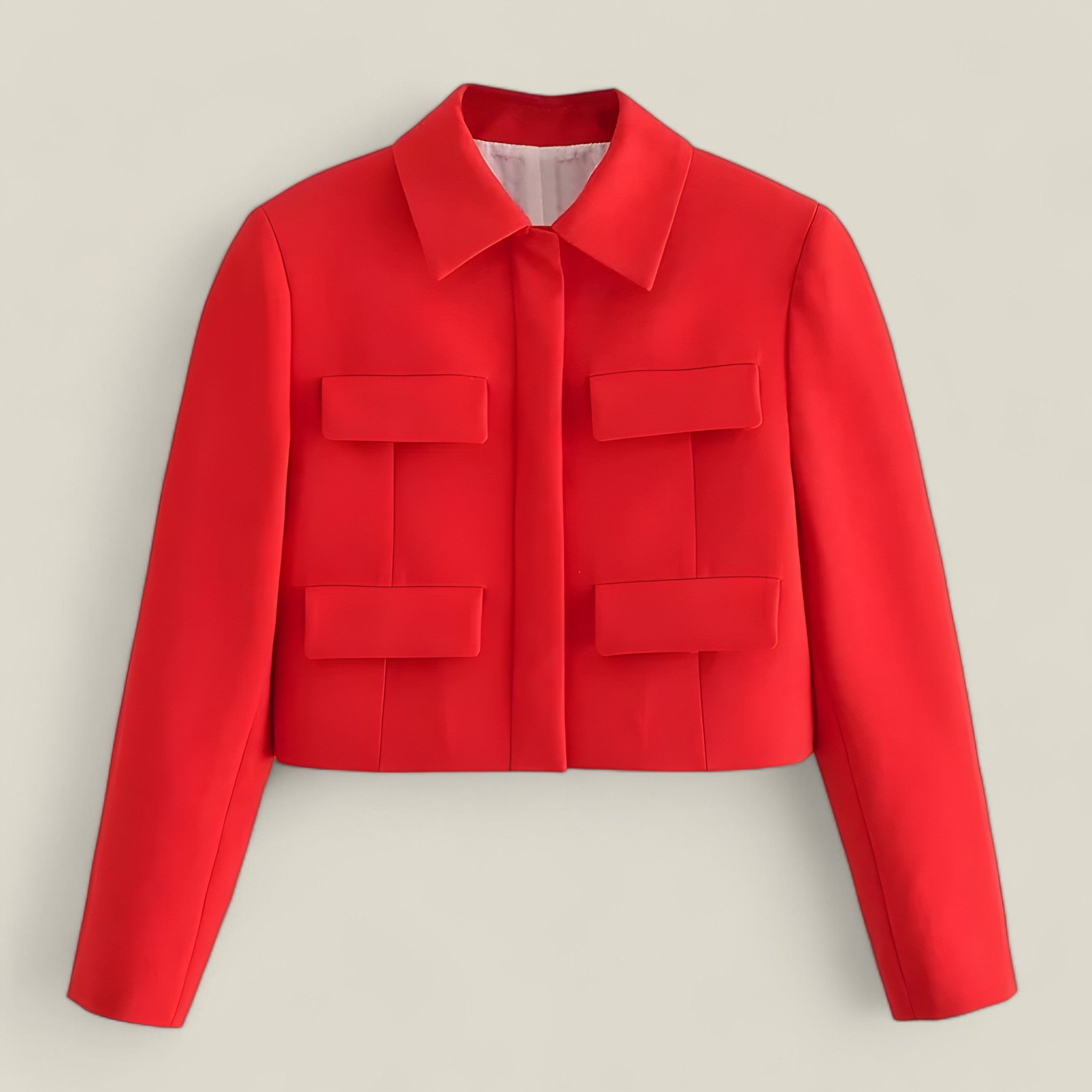 Scarlet | Kurzer roter Blazer für Damen – Eleganz für Streetwear und Urlaub - Rot - - Concept Fashionlab