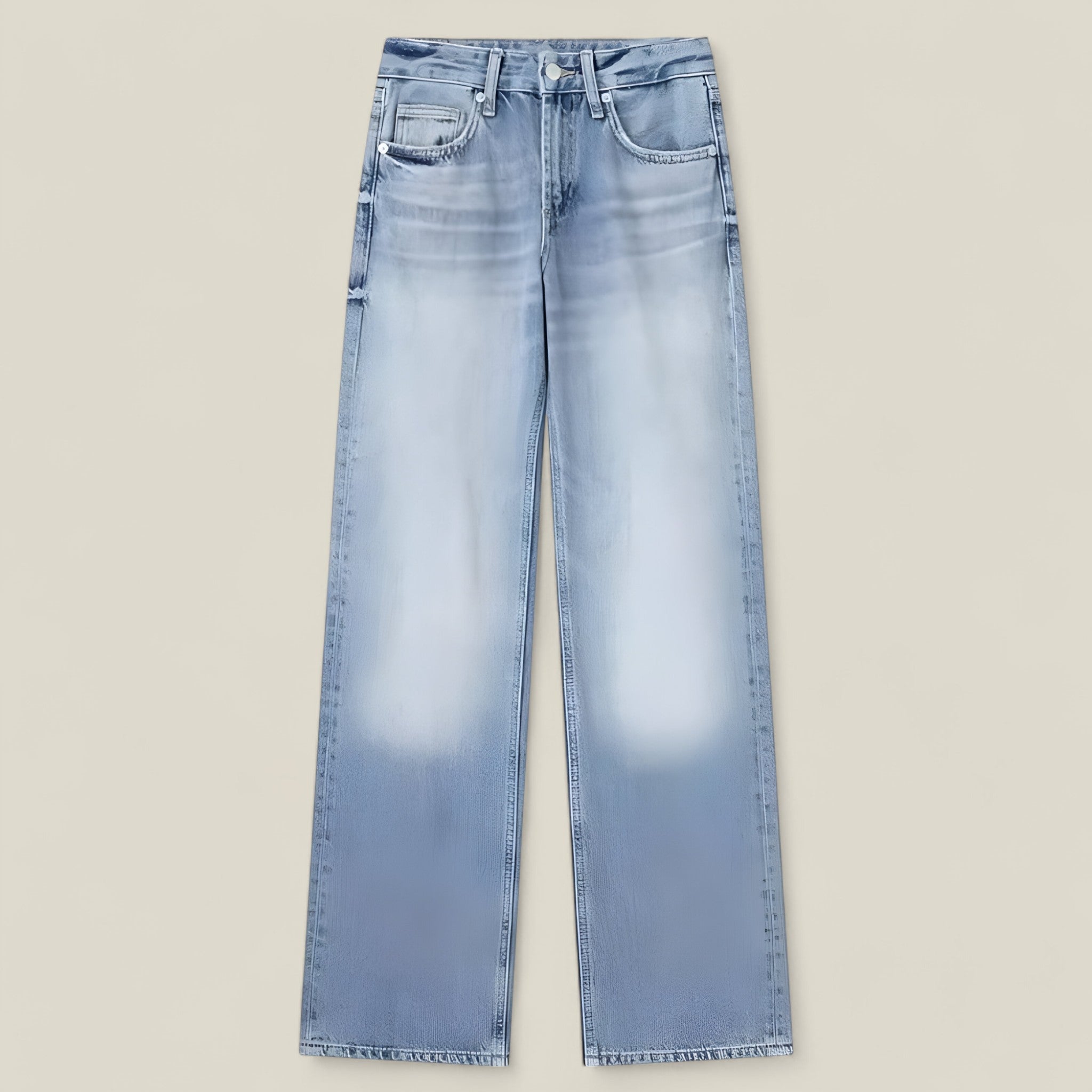 Zixuan | Damen Jeans aus Denim - Baggy Streetwear - Bleu ciel - - Concept Fashionlab