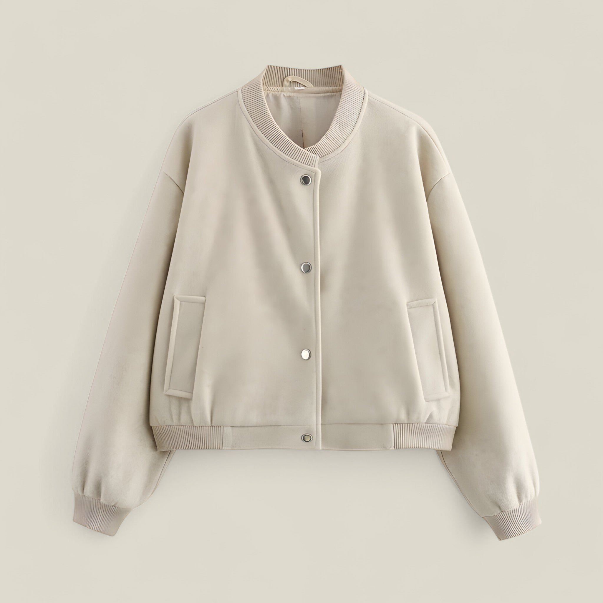 Mira | Kurze Bomberjacke für Frauen – Elegante Tweedjacke - Beige - - Concept Fashionlab