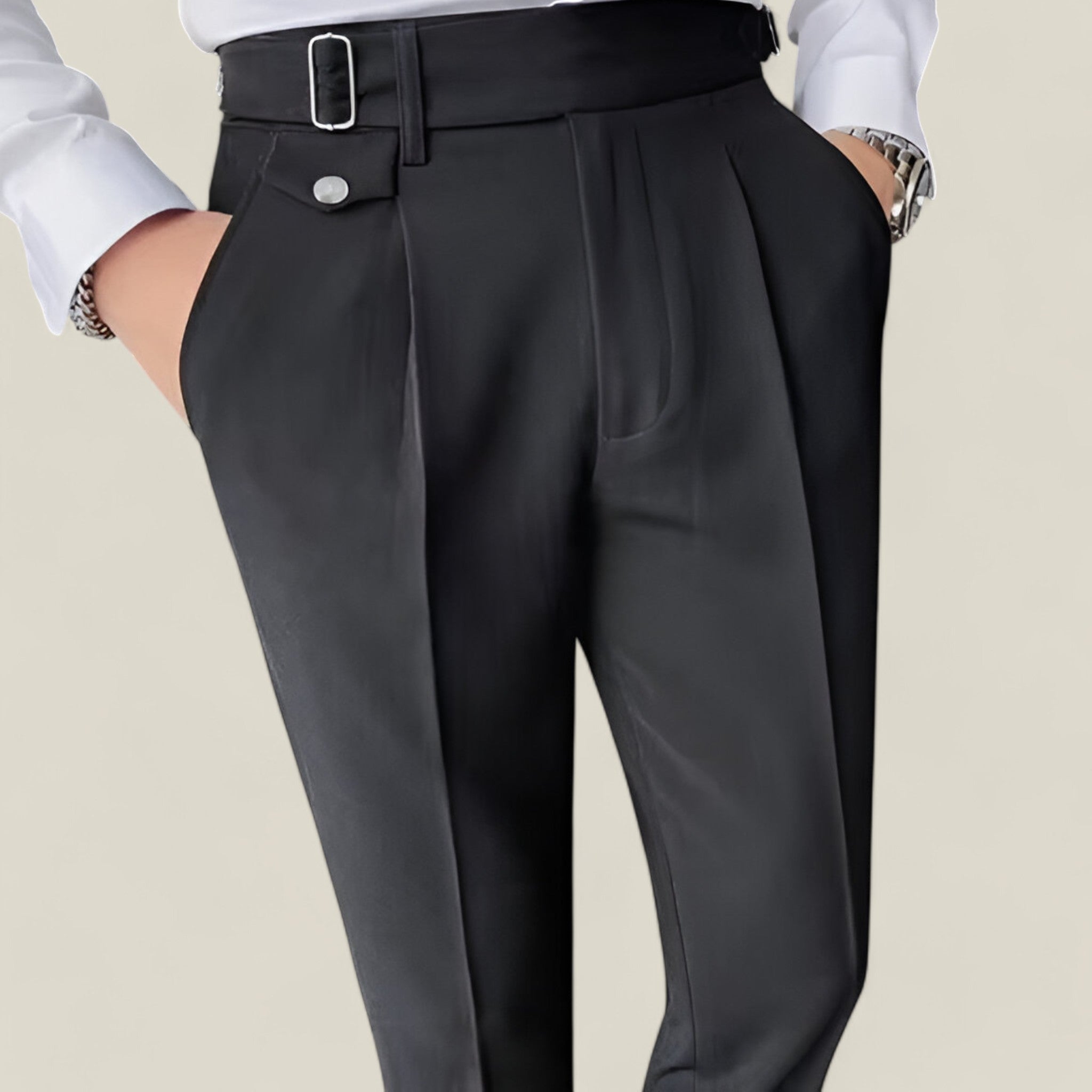 Jakob | Slim-Fit-Hose im Britischen Stil - Eleganz Business Casual - Schwarz - - Concept Fashionlab