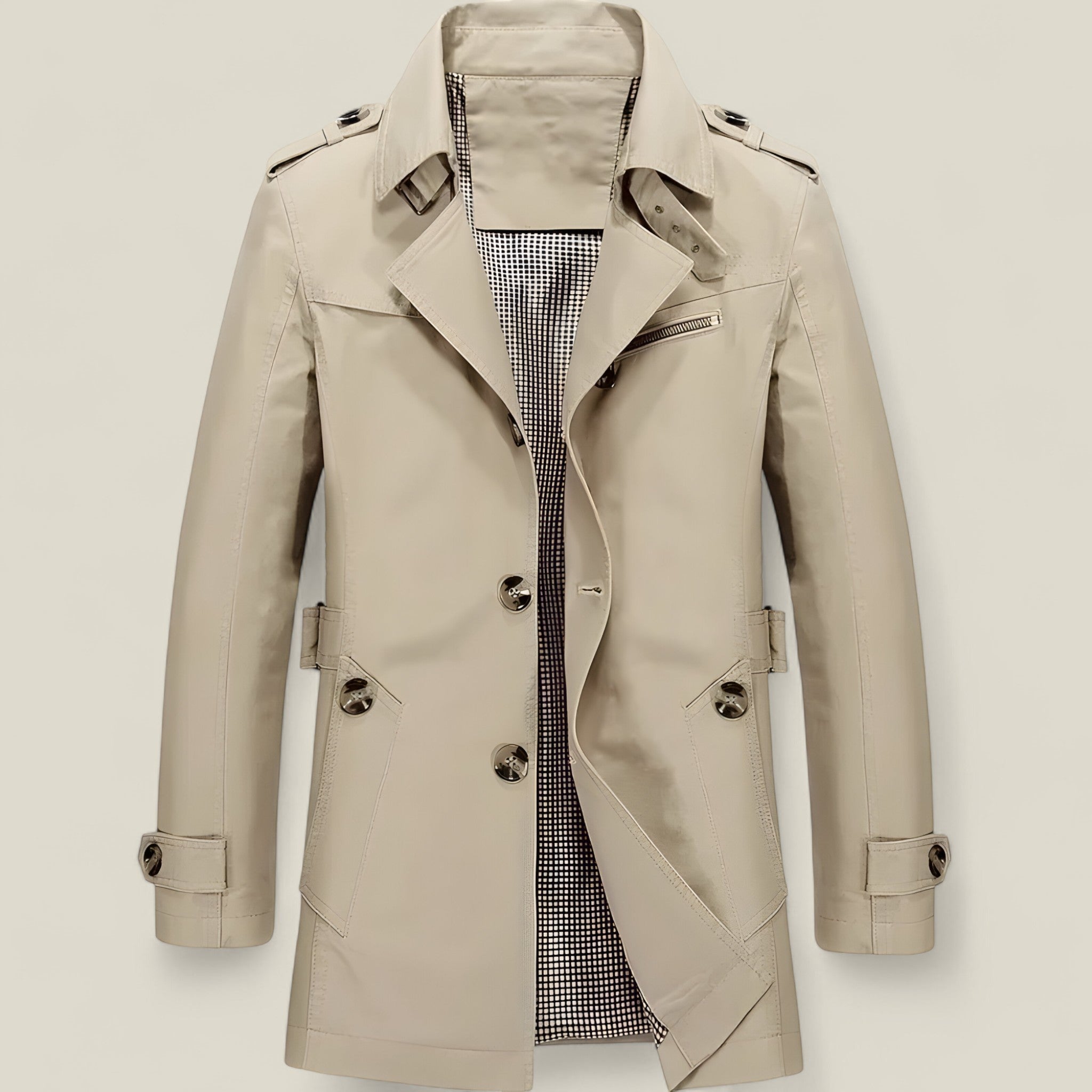 Wilmar | Eleganter Trenchcoat – Schick und vielseitig für Herbst und Winter - Khaki - - Concept Fashionlab