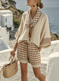 Isla | Gingham-Lounge-Set — Müheloser Küstenkomfort für das Leben im Freien