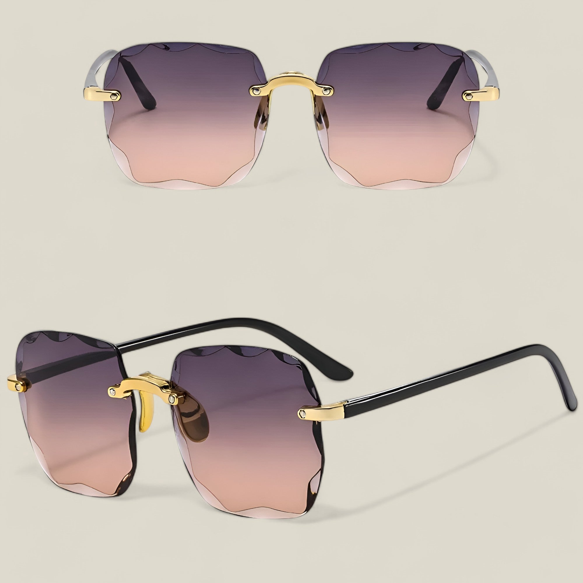 Kamila | Elegante rahmenlose Sonnenbrille mit UV-Schutz - - - Concept Fashionlab