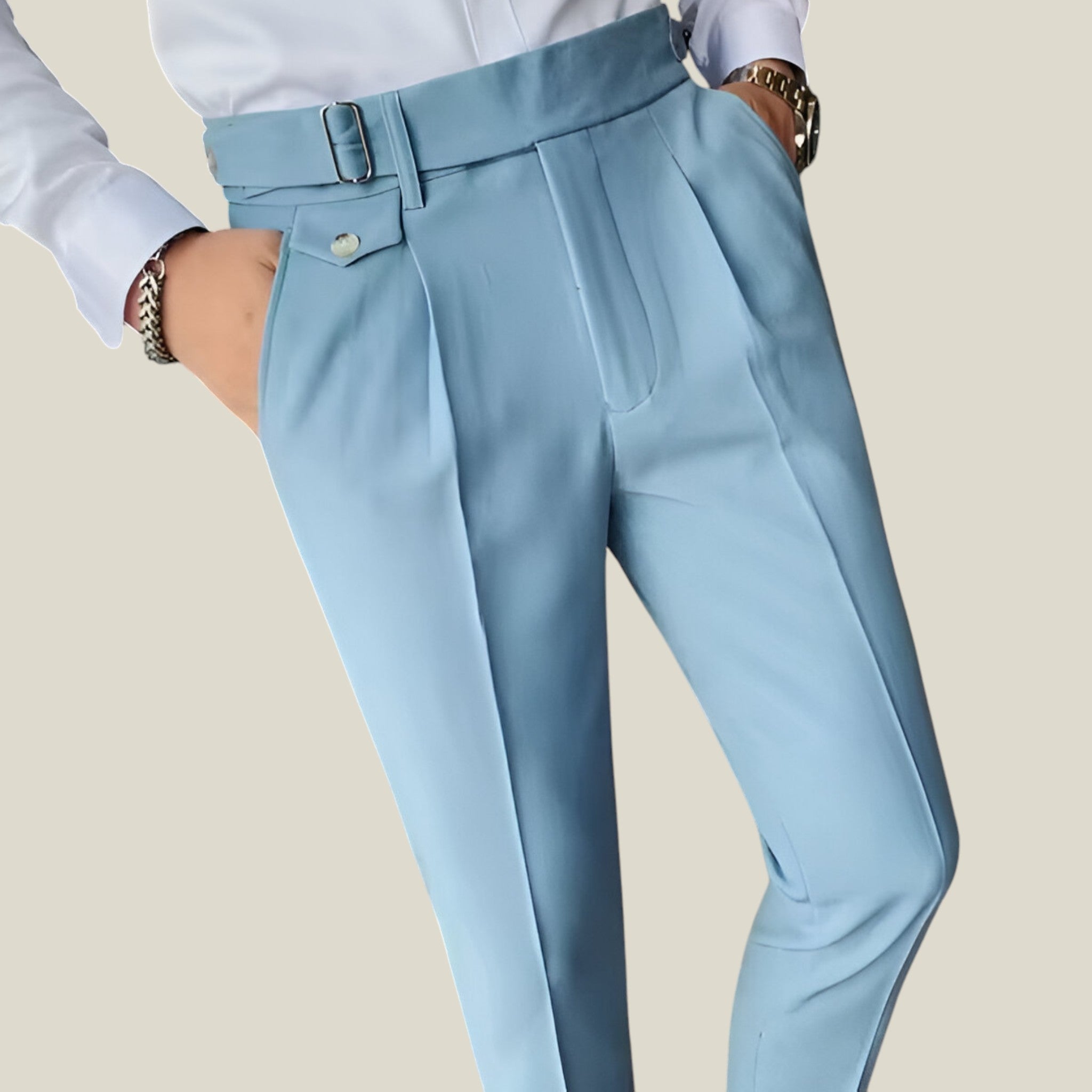 Jakob | Slim-Fit-Hose im Britischen Stil - Eleganz Business Casual - Himmelblau - - Concept Fashionlab