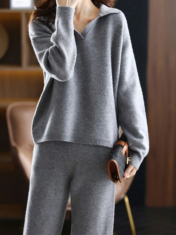 Polo-Strick-Set – müheloser Stil, ganztägiger Komfort - - Two-Piece Set - Concept Fashionlab