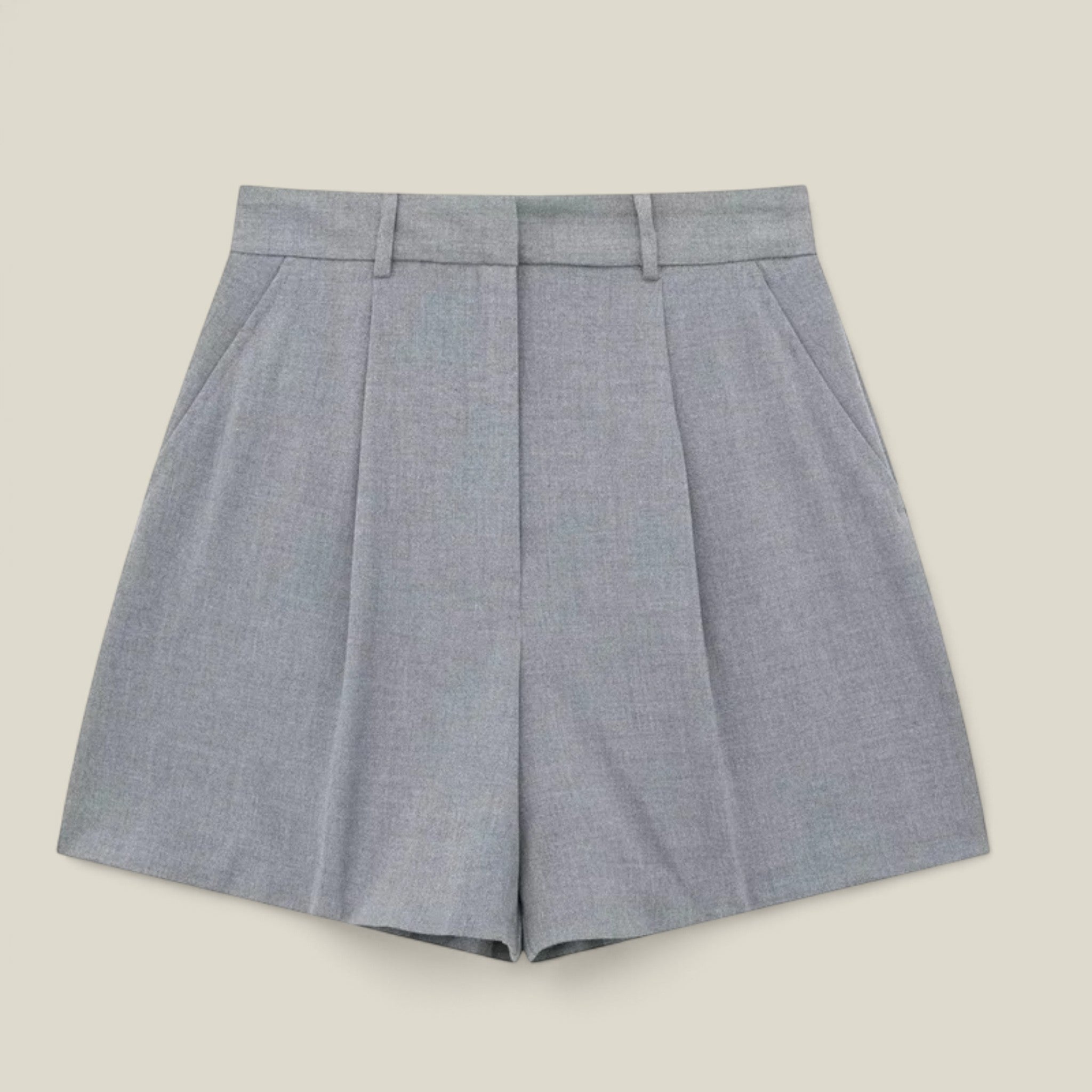 Thirza | Graue Haut für Damen mit Knopflöchern - Graue Shorts - - Concept Fashionlab