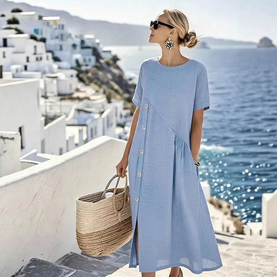 Talia | Midikleid - Blau (fast verschwunden⚠️) - - Cow Clothing