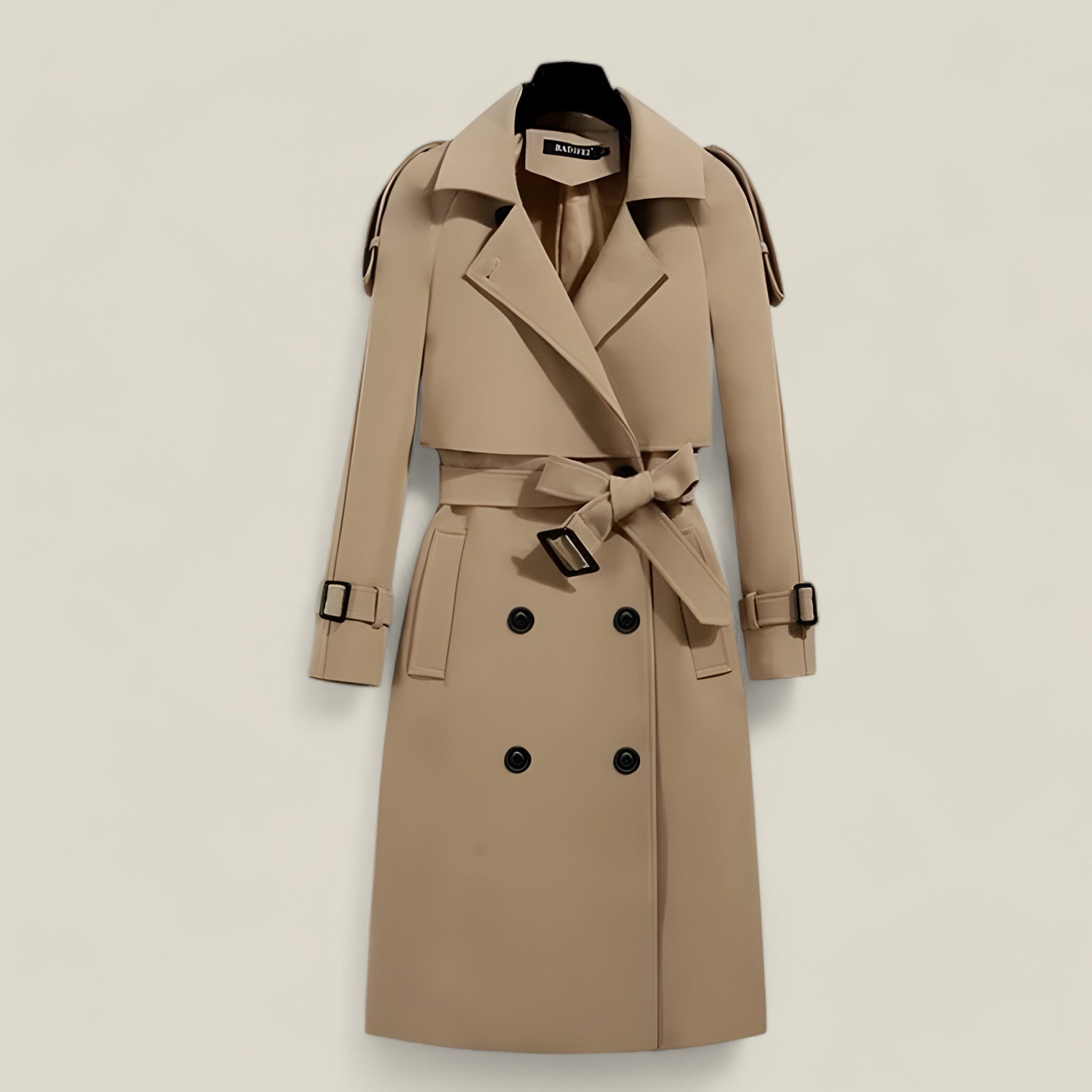 Freya | Herbst-Trenchcoat mit Gürtel – Eleganter langer Stil für Damen - Kaki - - Concept Fashionlab