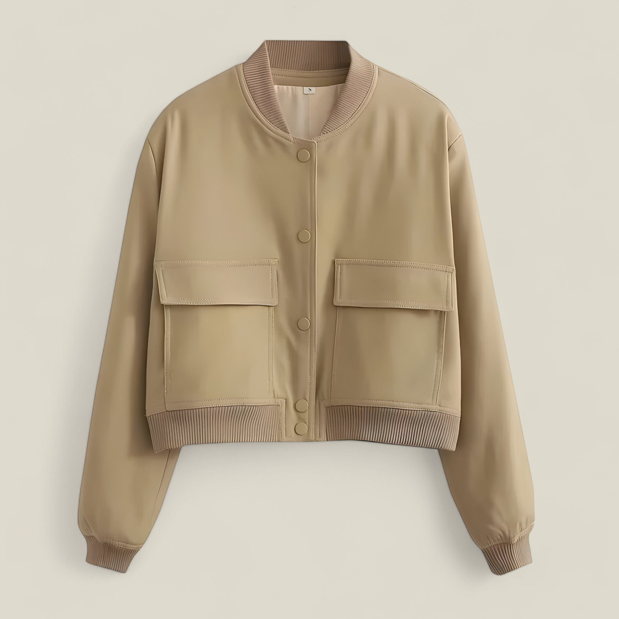 Skyler | Damen Bomber-Fliegerjacke – Crop Herbst/Winter - Khaki - - Concept Fashionlab