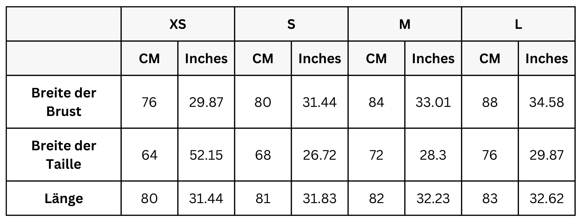 Size Guide