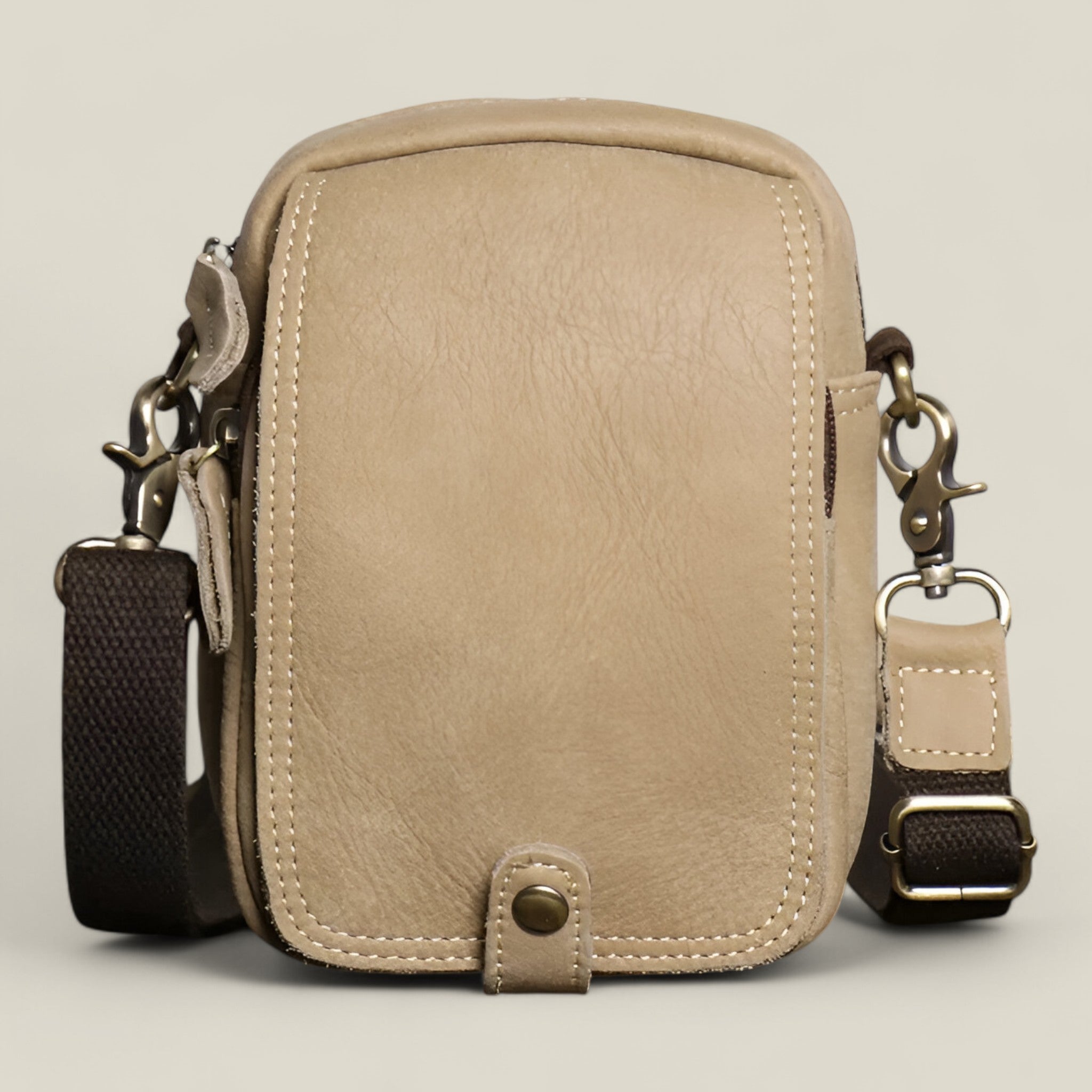 Henry | Retro-Ledertasche aus Rindsleder - Leicht und praktisch - Khaki - - Concept Fashionlab