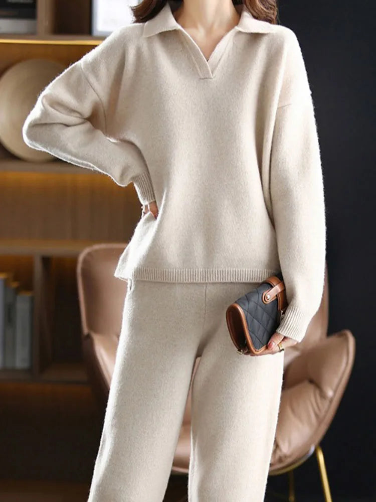 Polo-Strick-Set – müheloser Stil, ganztägiger Komfort - - Two-Piece Set - Concept Fashionlab