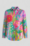 Damen Damenbluse mit einem einzigartigen bunten Print
