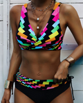 Damen Fröhlicher farbiger Bikini