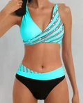 Damen Knallig bedruckter Bikini in satten warmen Tönen