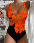 Damen Eleganter Einteiliger Badeanzug mit Blumenmuster